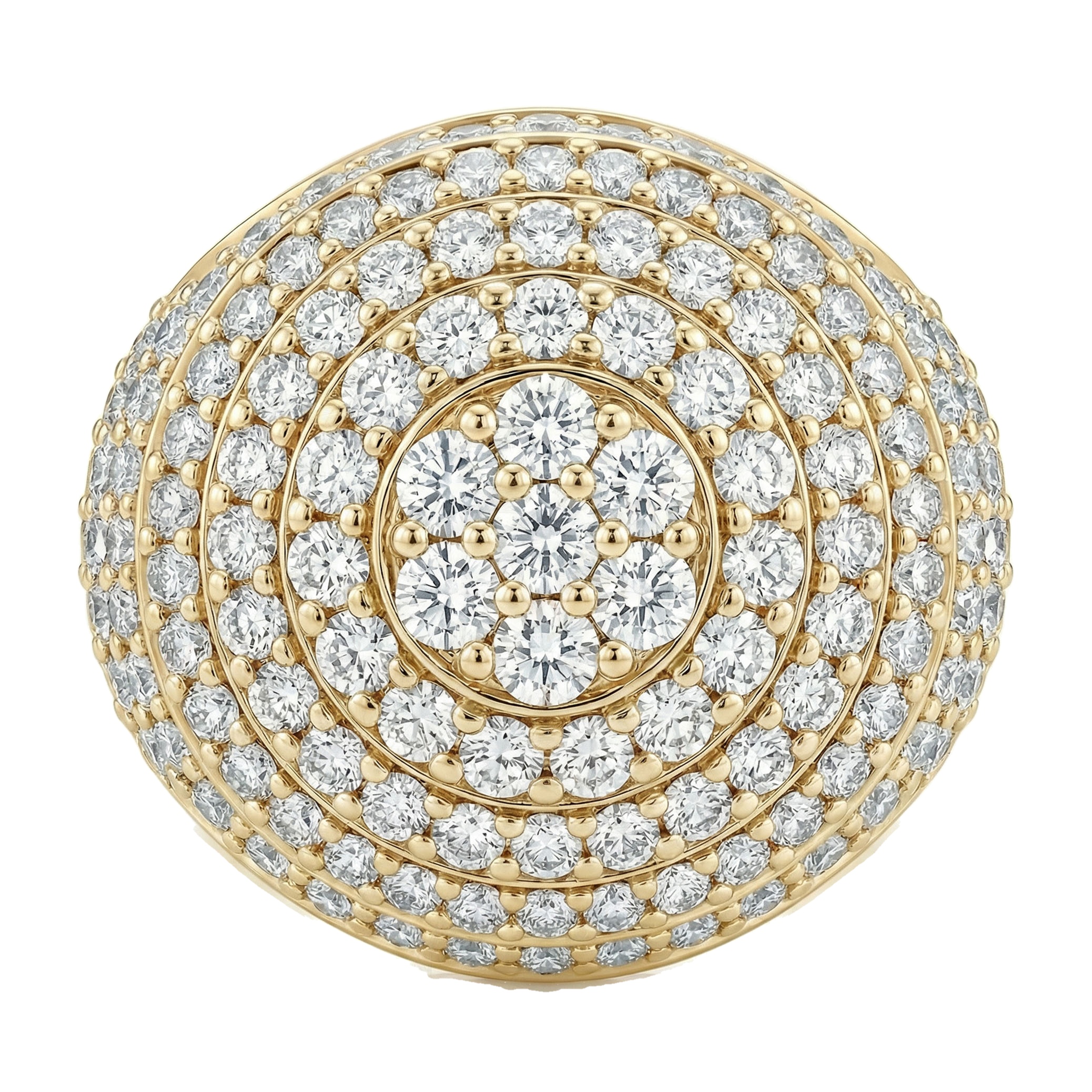 6.90 ct EF VS Lab Grown Diamond Mens Statement Ring in 10k Yellow Gold