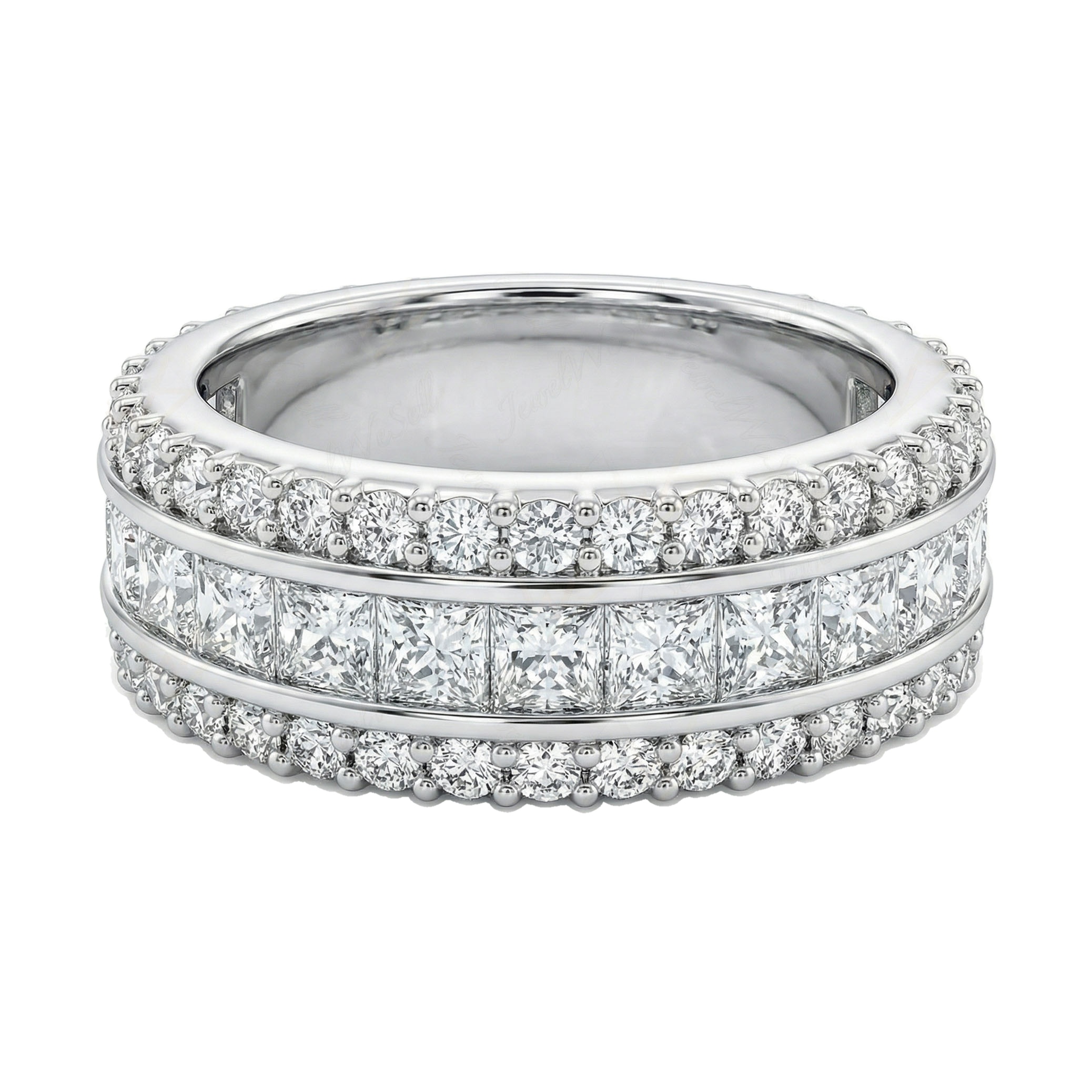 2.33 ct EF VS Lab Grown Diamond Multi Row Wedding Band in 14k White Gold