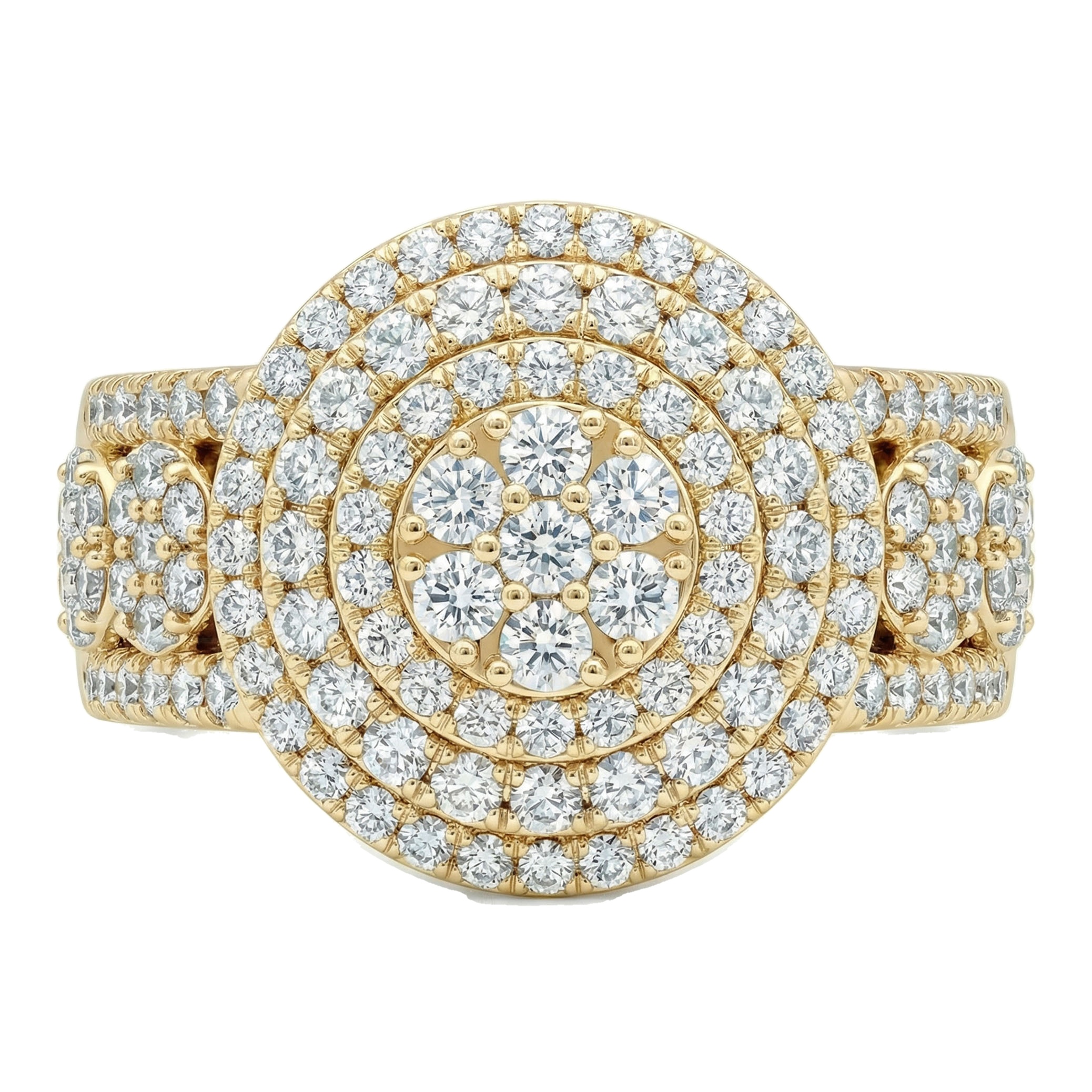2.25 ct EF VS Lab Grown Diamond Mens Statement Ring in 14k Yellow Gold
