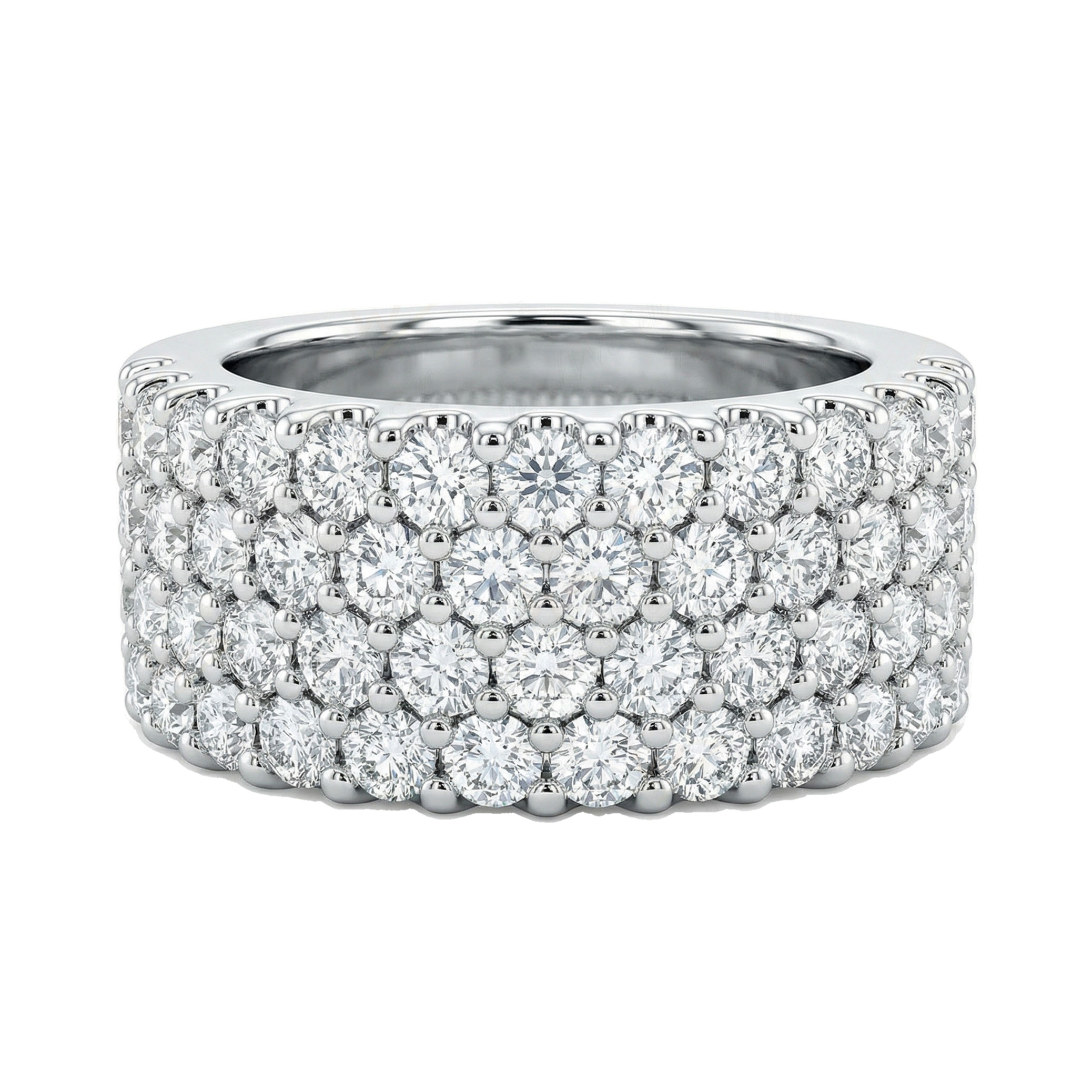 1.50 ct EF VS Lab Grown Diamond Multi Row Wedding Band in 10k White Gold