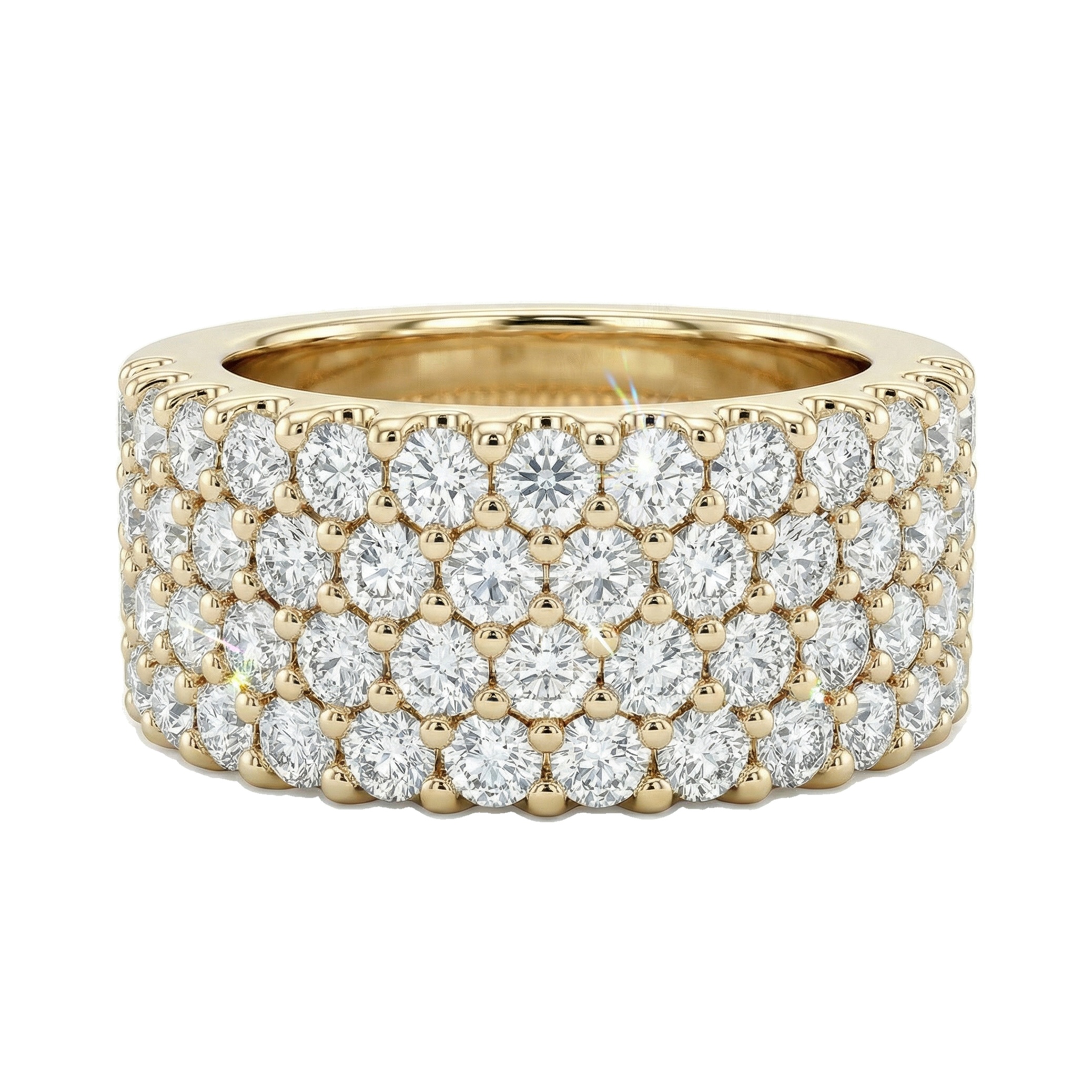 1.50 ct EF VS Lab Grown Diamond Multi Row Wedding Band in 14k Yellow Gold