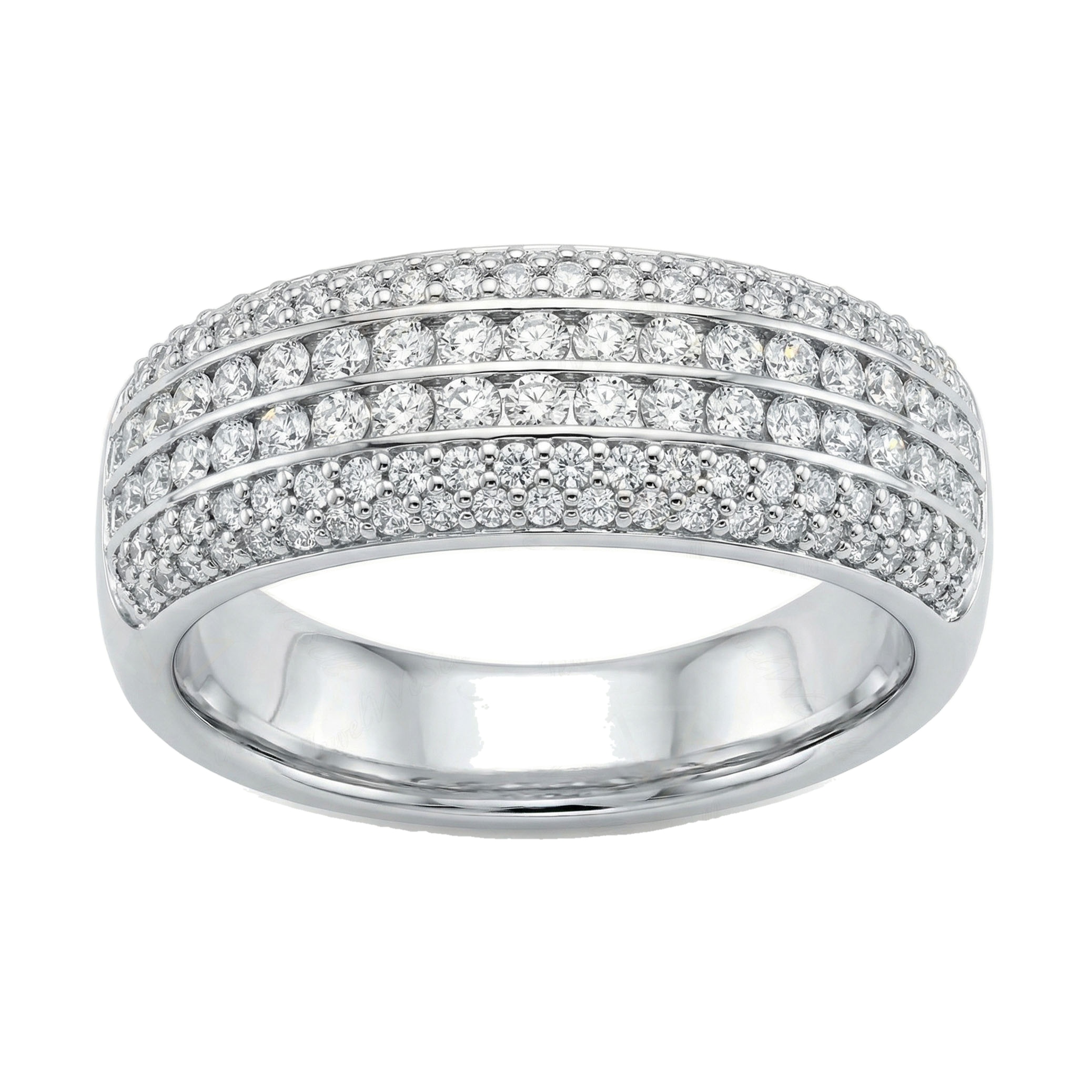 1.66 ct EF VS Lab Grown Diamond Mens Wedding Band in 14k White Gold