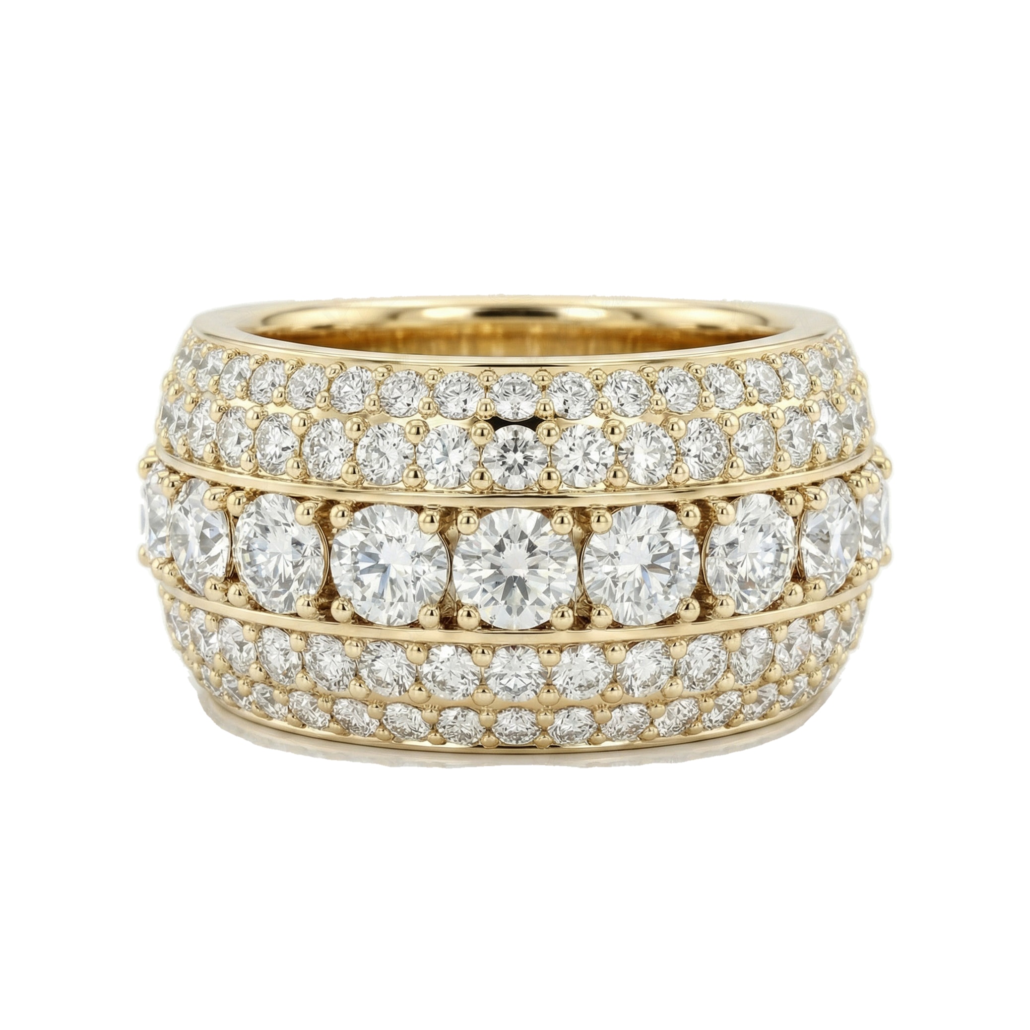 3.75 ct EF VS Lab Grown Diamond Mens Wedding Band in 14k Yellow Gold