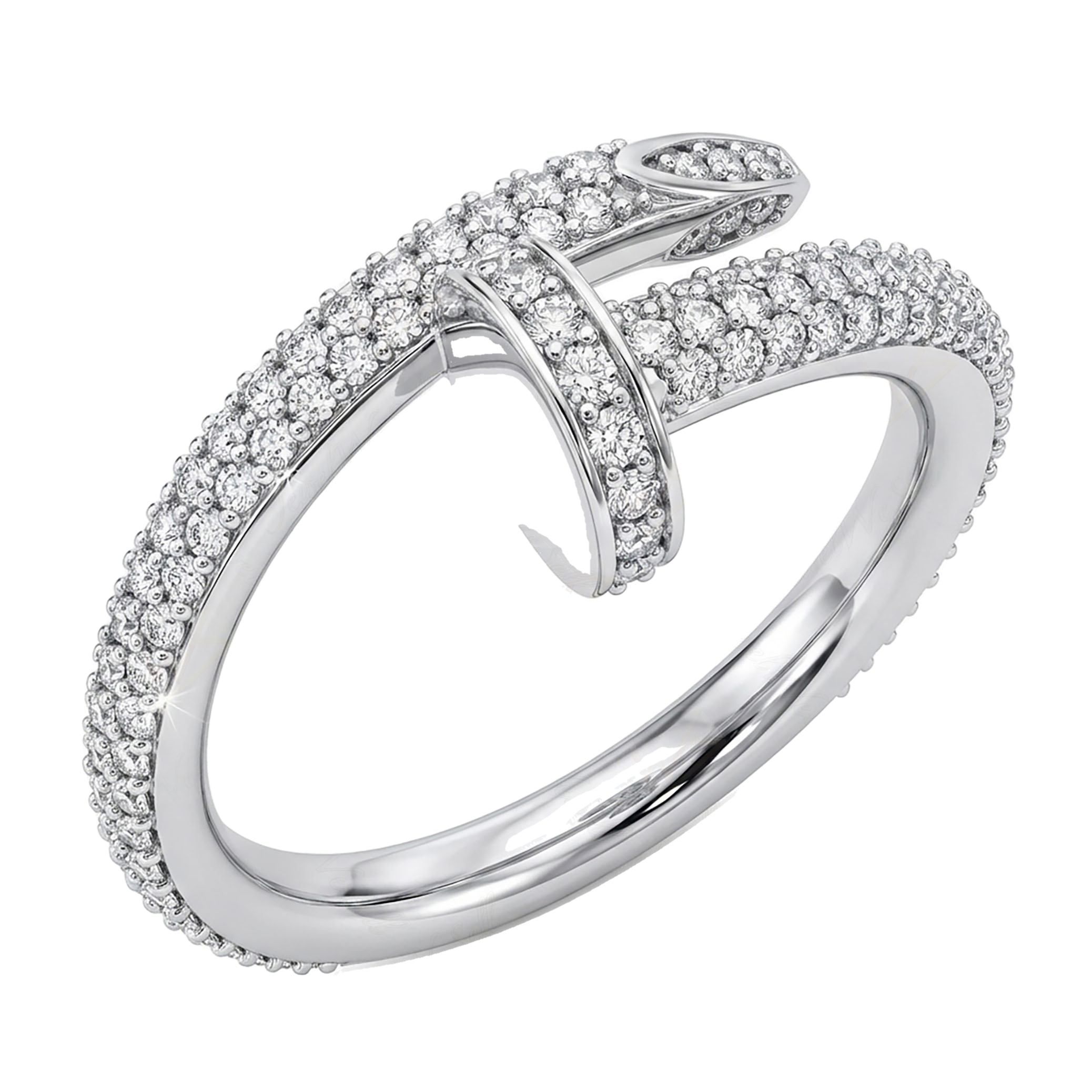 3.80 ct EF VS Lab Grown Diamond Fancy Ring in 14k White Gold