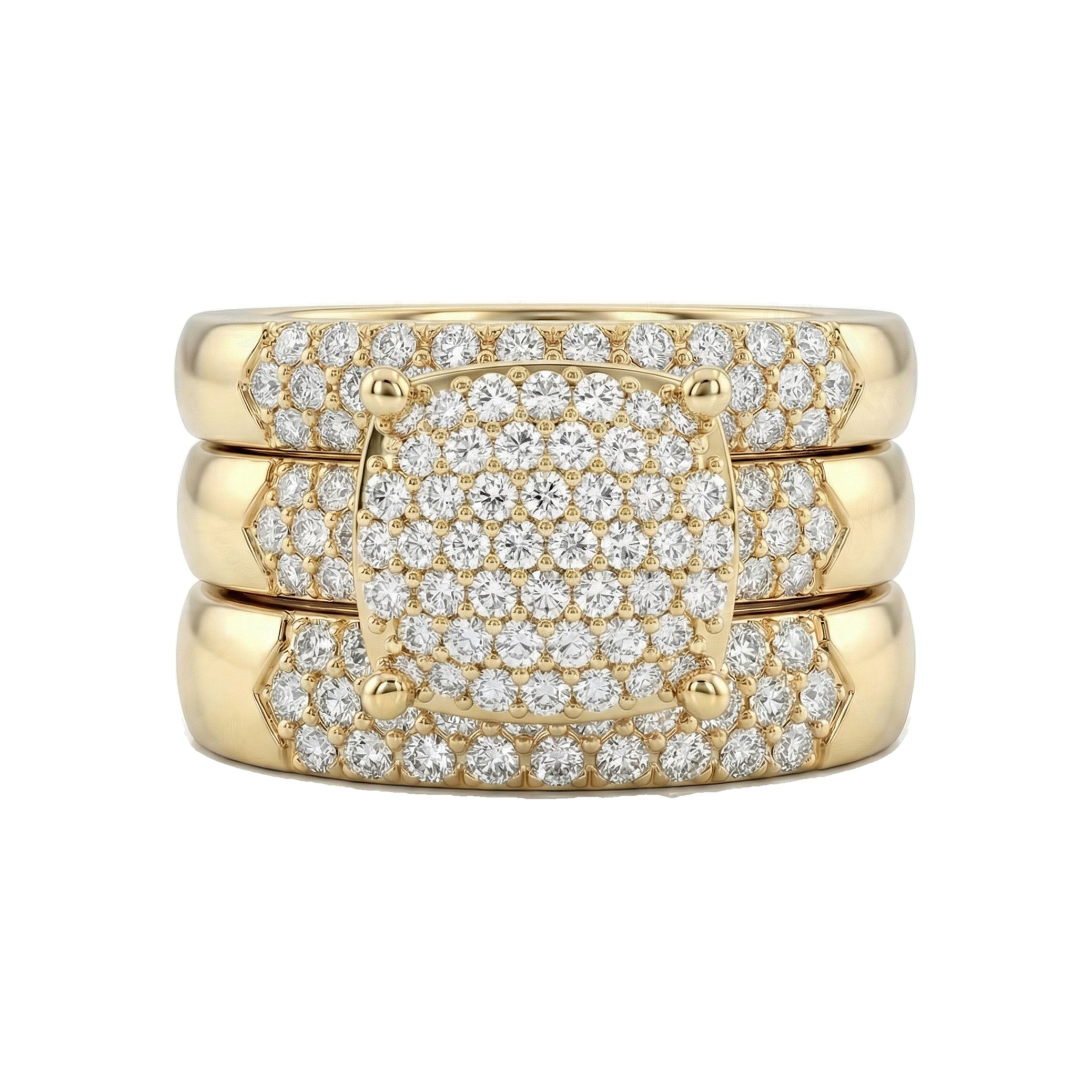 0.90 ct EF VS Lab Grown Diamond Trio Set in 14k Yellow Gold
