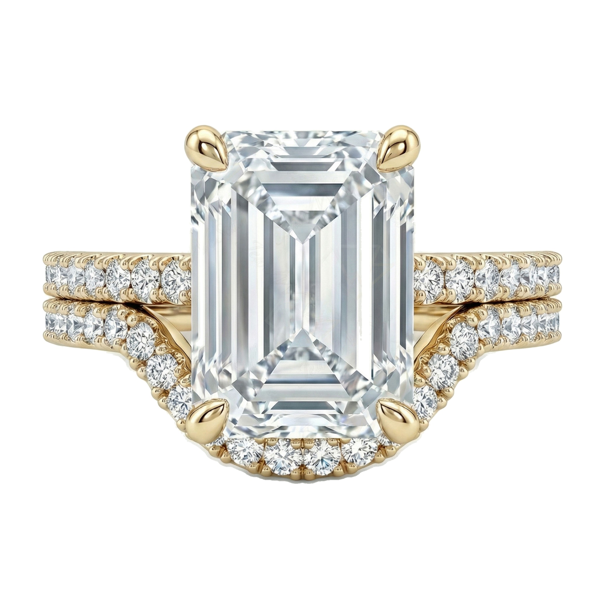 6.00 ct EF VS Lab Grown Diamond Solitaire with Accents Engagement Set in 10k Yellow Gold