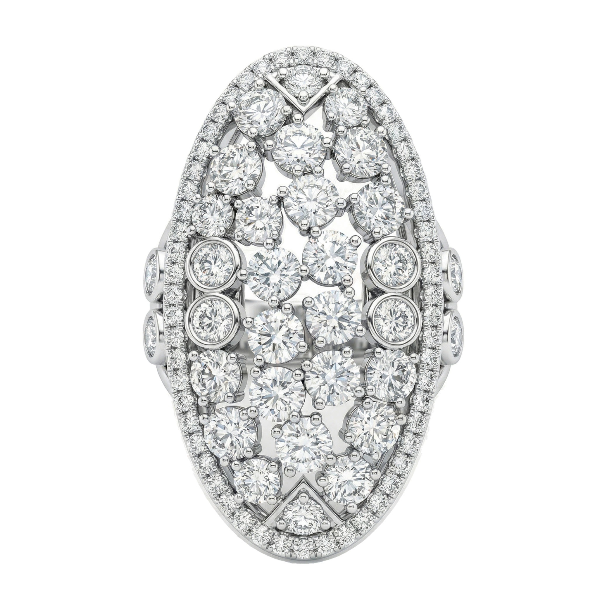 5.00 ct EF VS Lab Grown Diamond Fancy Ring in 14k White Gold