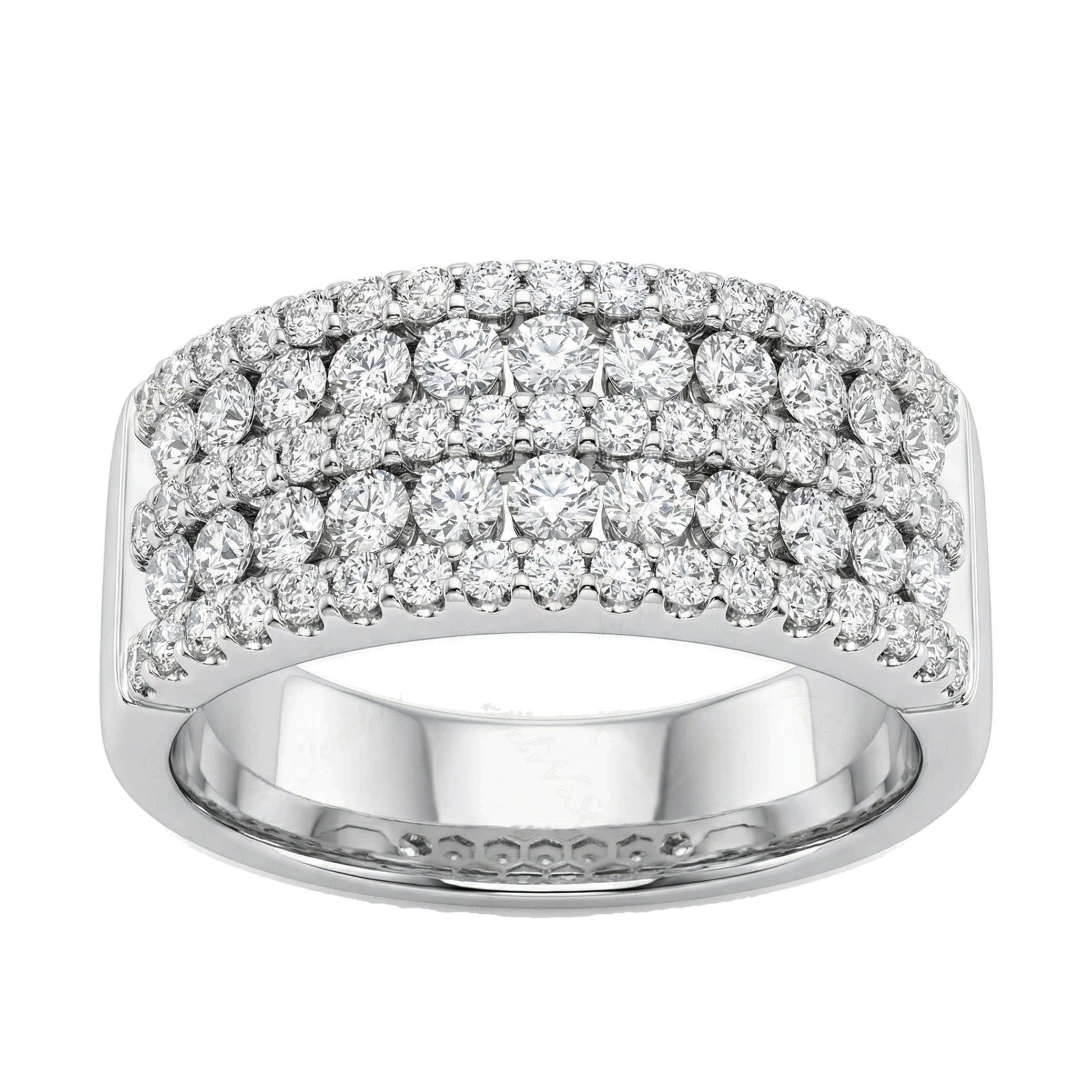 1.25 ct EF VS Lab Grown Diamond Multi Row Wedding Band in 10k White Gold
