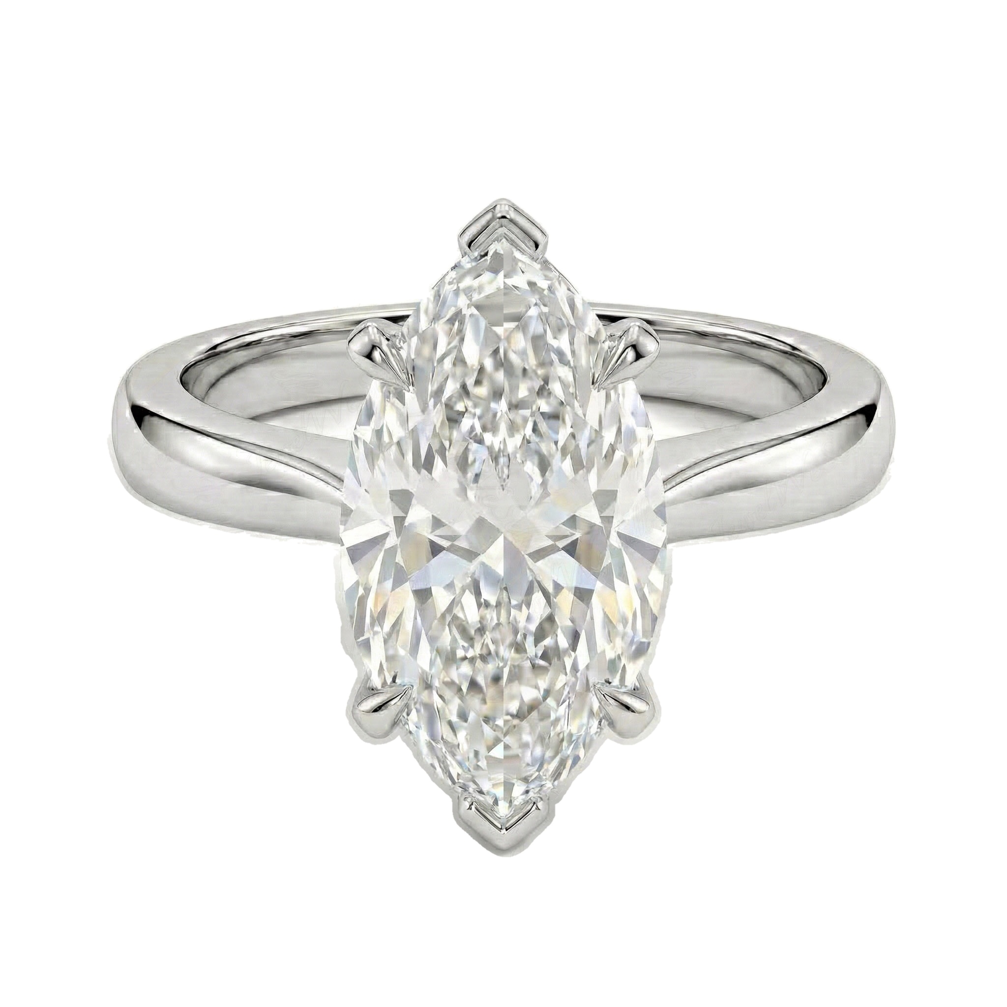 5.00 ct EF VS Lab Grown Diamond Marquise Cut Prong Set Solitaire Engagement Ring in 14k White Gold