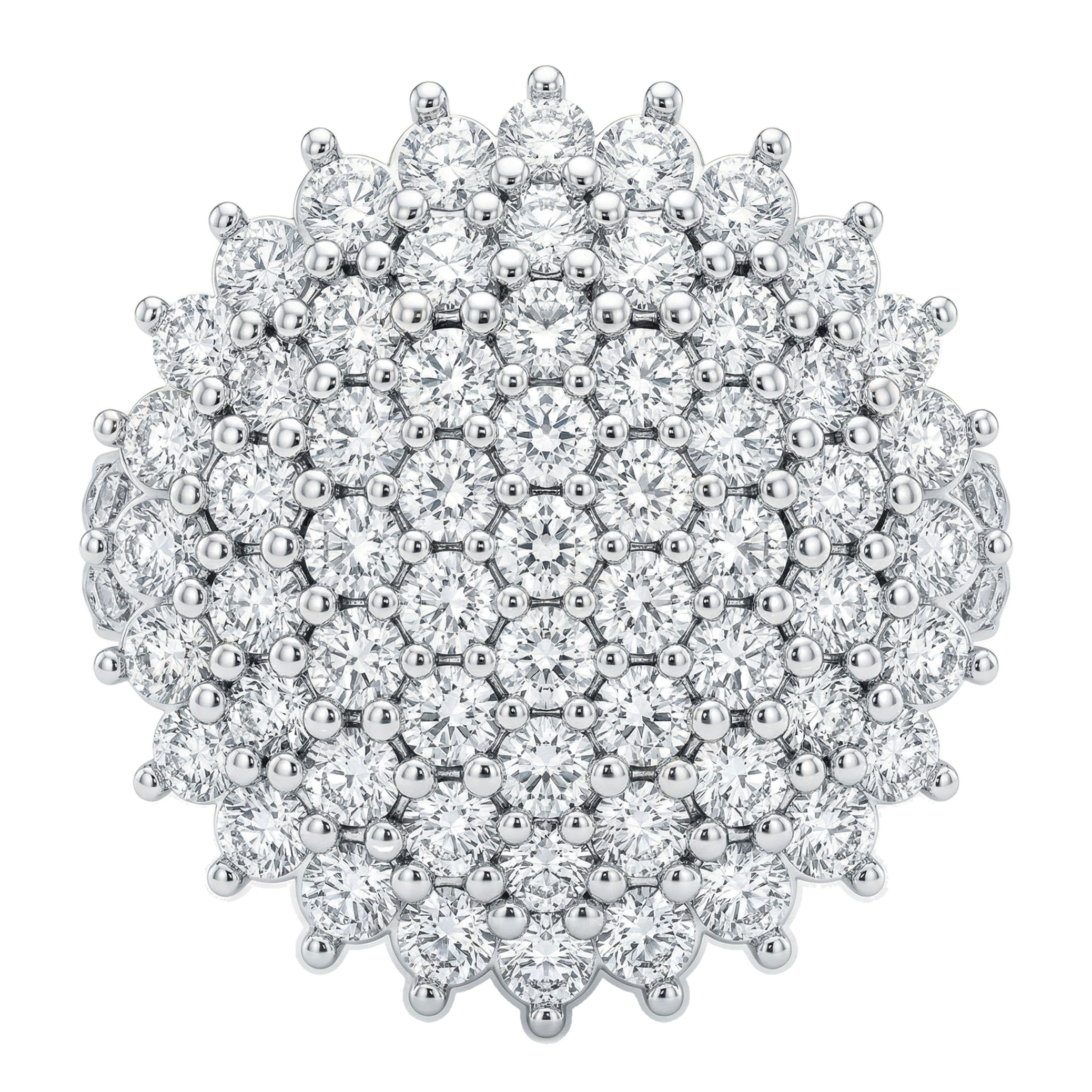 4.75 ct EF VS Lab Grown Diamond Circle Cluster Engagement Ring in 14k White Gold