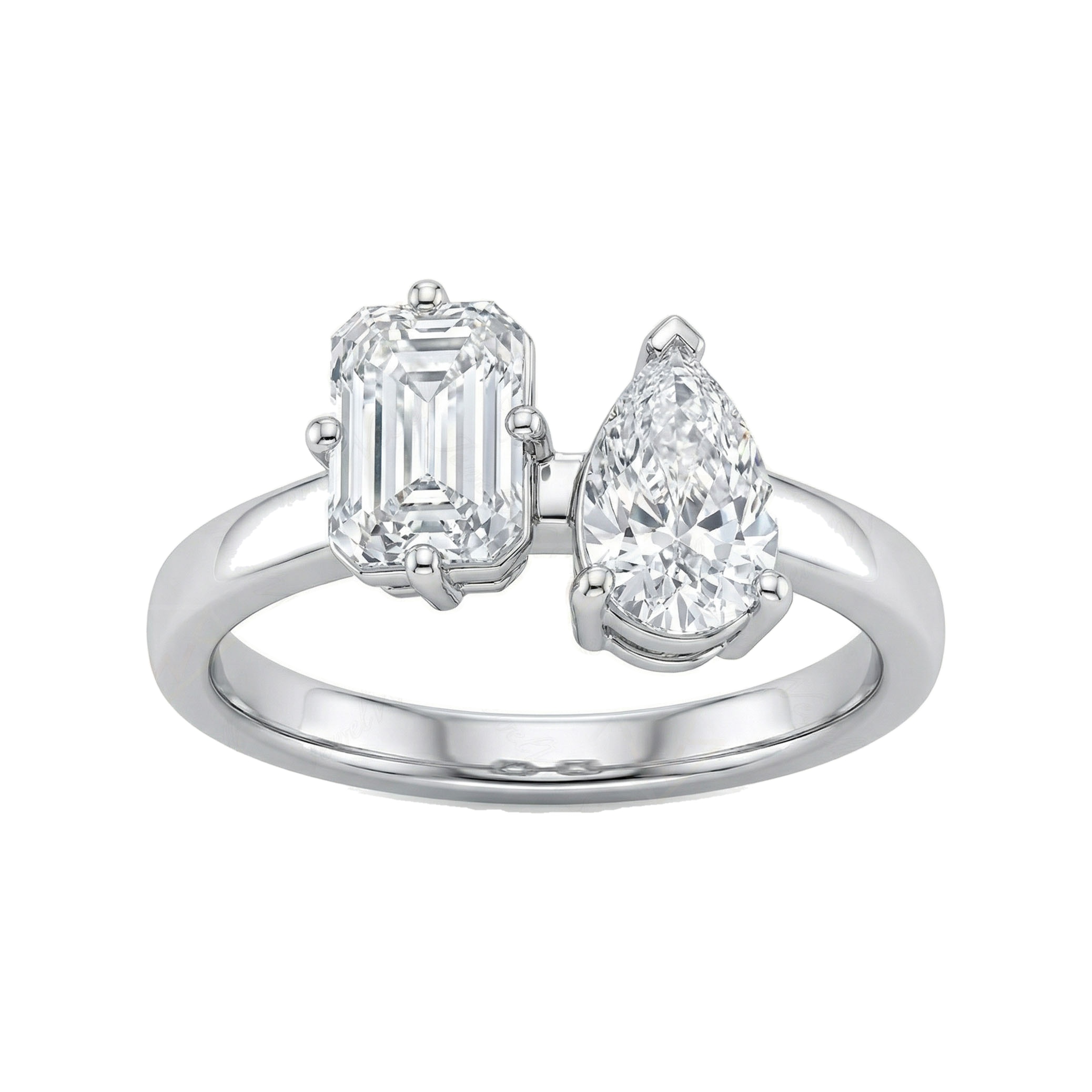 1.75 ct EF VS Lab Grown Diamond Multi Stone Engagement Ring in 10k White Gold