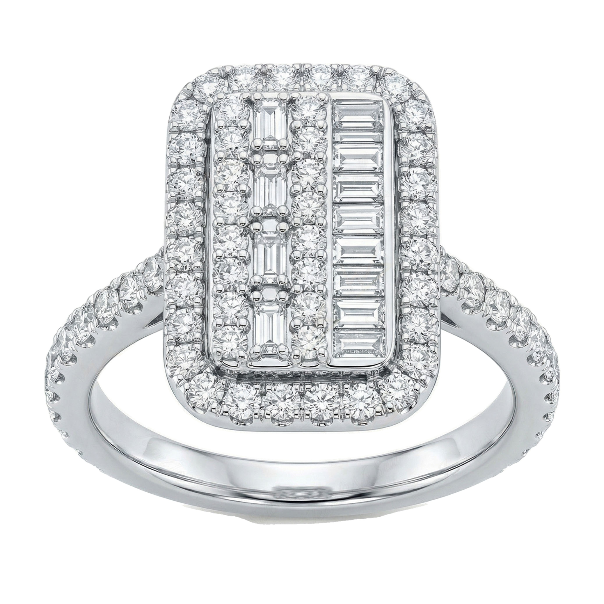 1.40 ct EF VS Lab Grown Diamond Fancy Ring in 14k White Gold