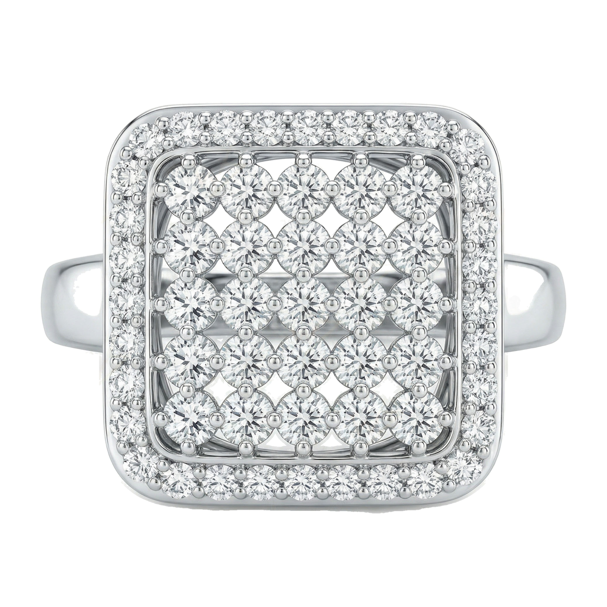 1.25 ct EF VS Lab Grown Diamond Fancy Ring in 14k White Gold