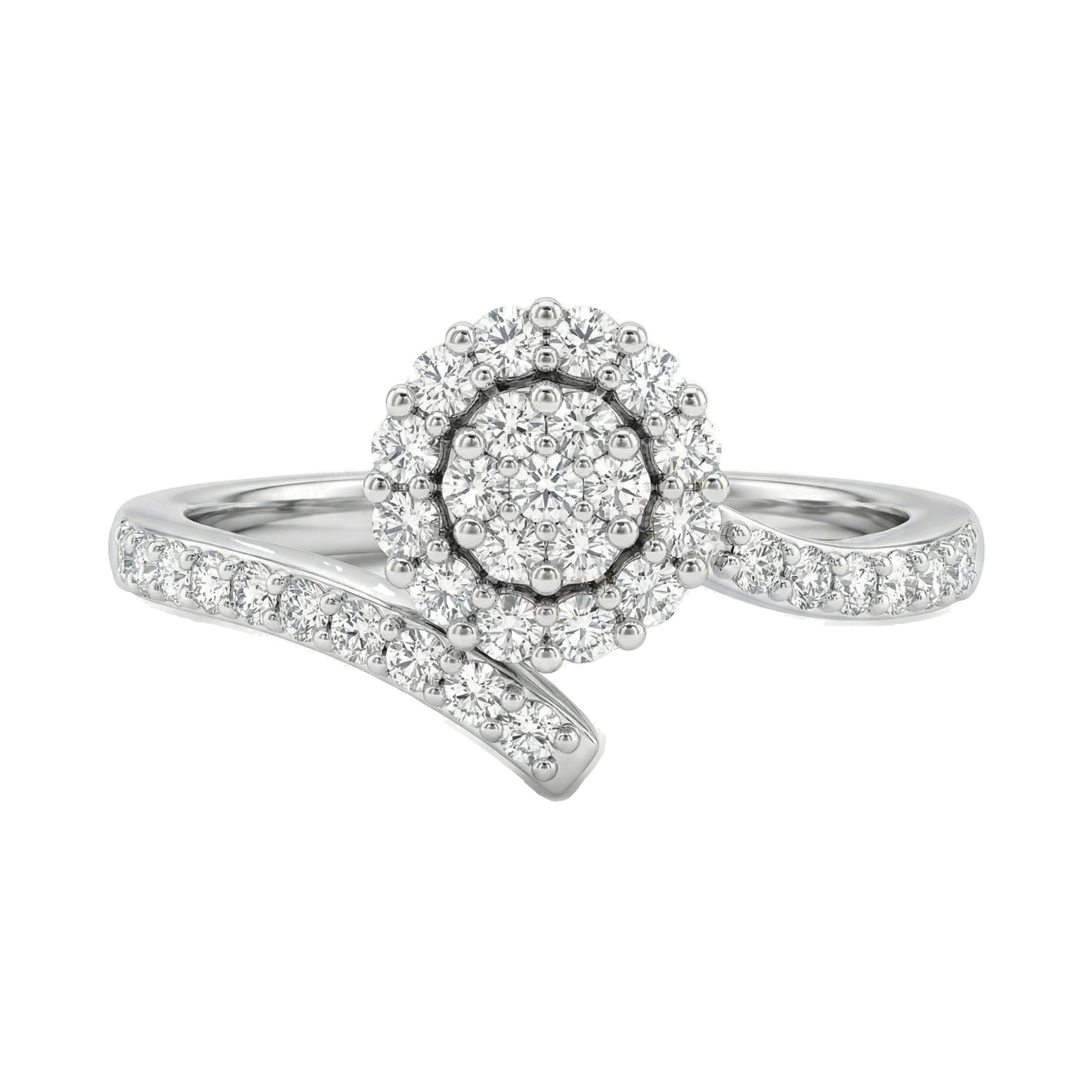 0.40 ct EF VS Lab Grown Diamond Fancy Ring in 14k White Gold