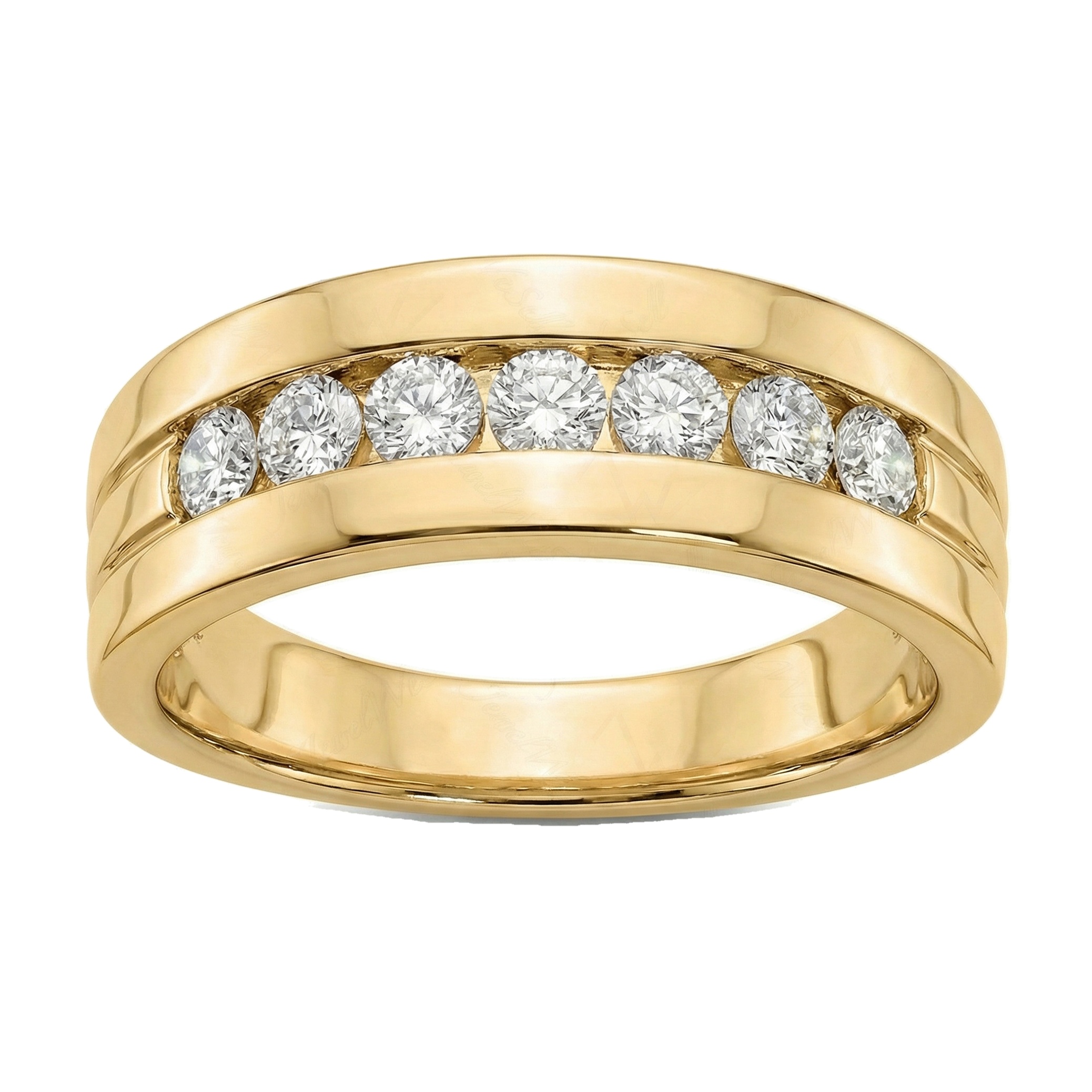 0.66 ct EF VS Lab Grown Diamond Mens Wedding Band in 14k Yellow Gold