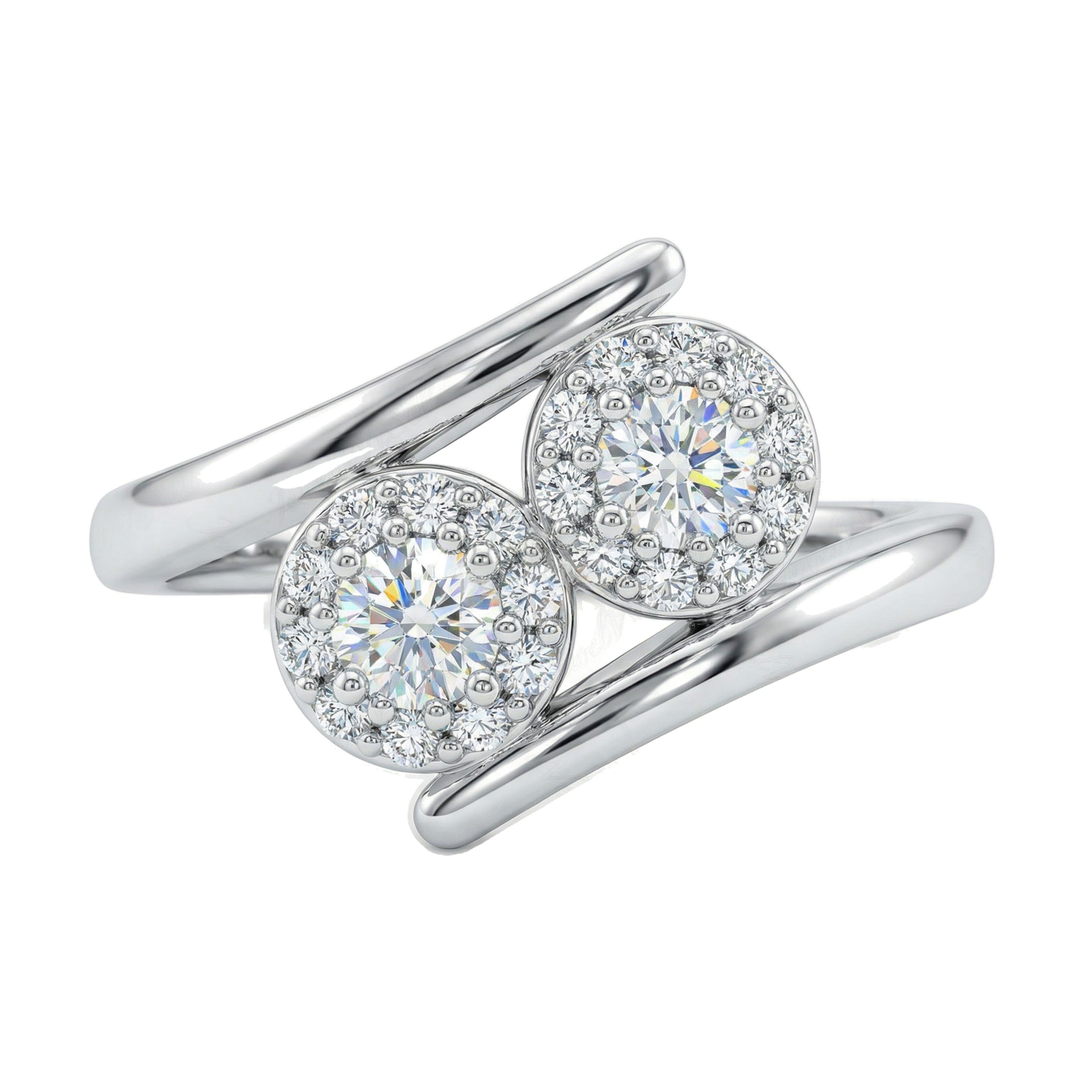 0.40 ct EF VS Lab Grown Diamond Multi Stone Engagement Ring in 10k White Gold