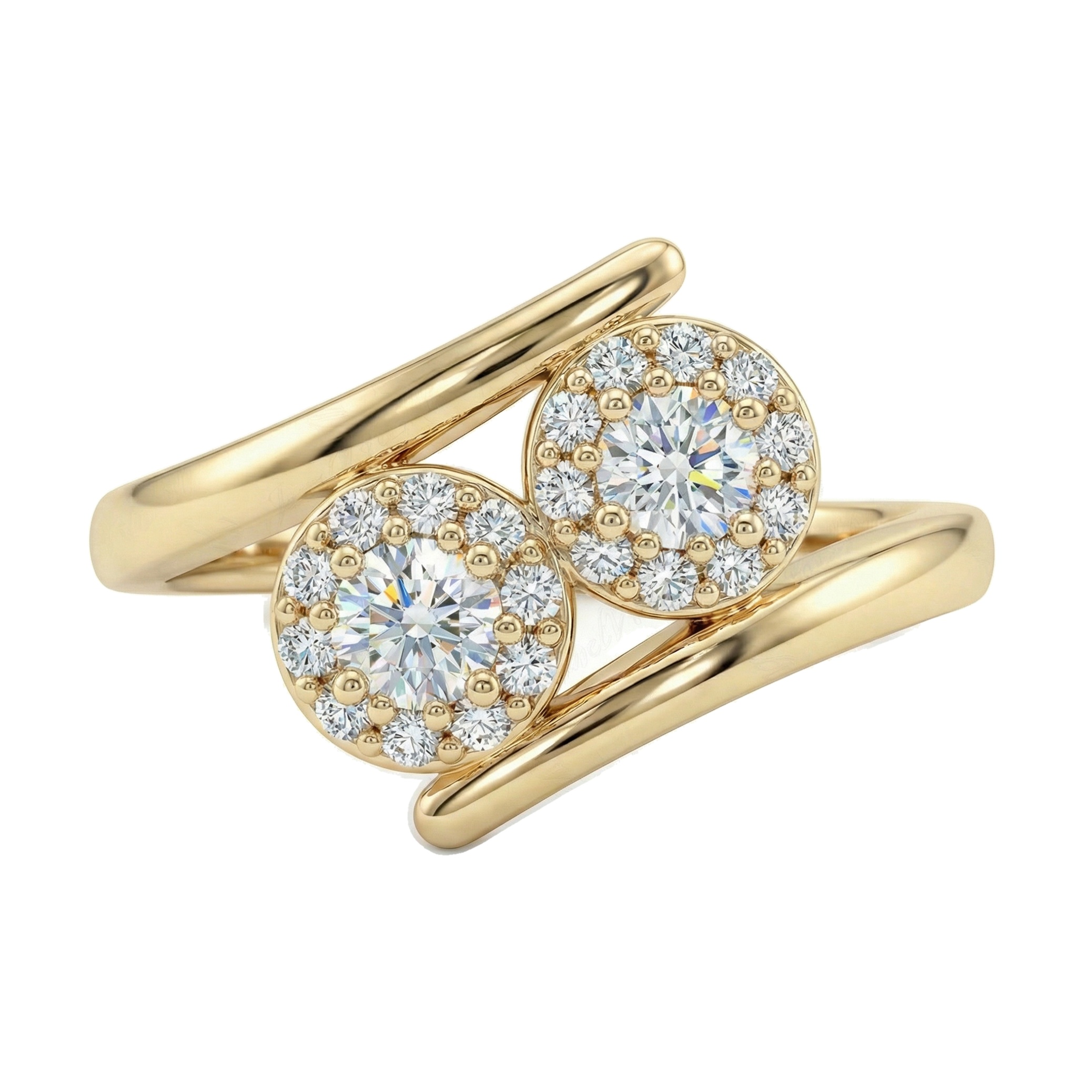 0.40 ct EF VS Lab Grown Diamond Multi Stone Engagement Ring in 14k Yellow Gold