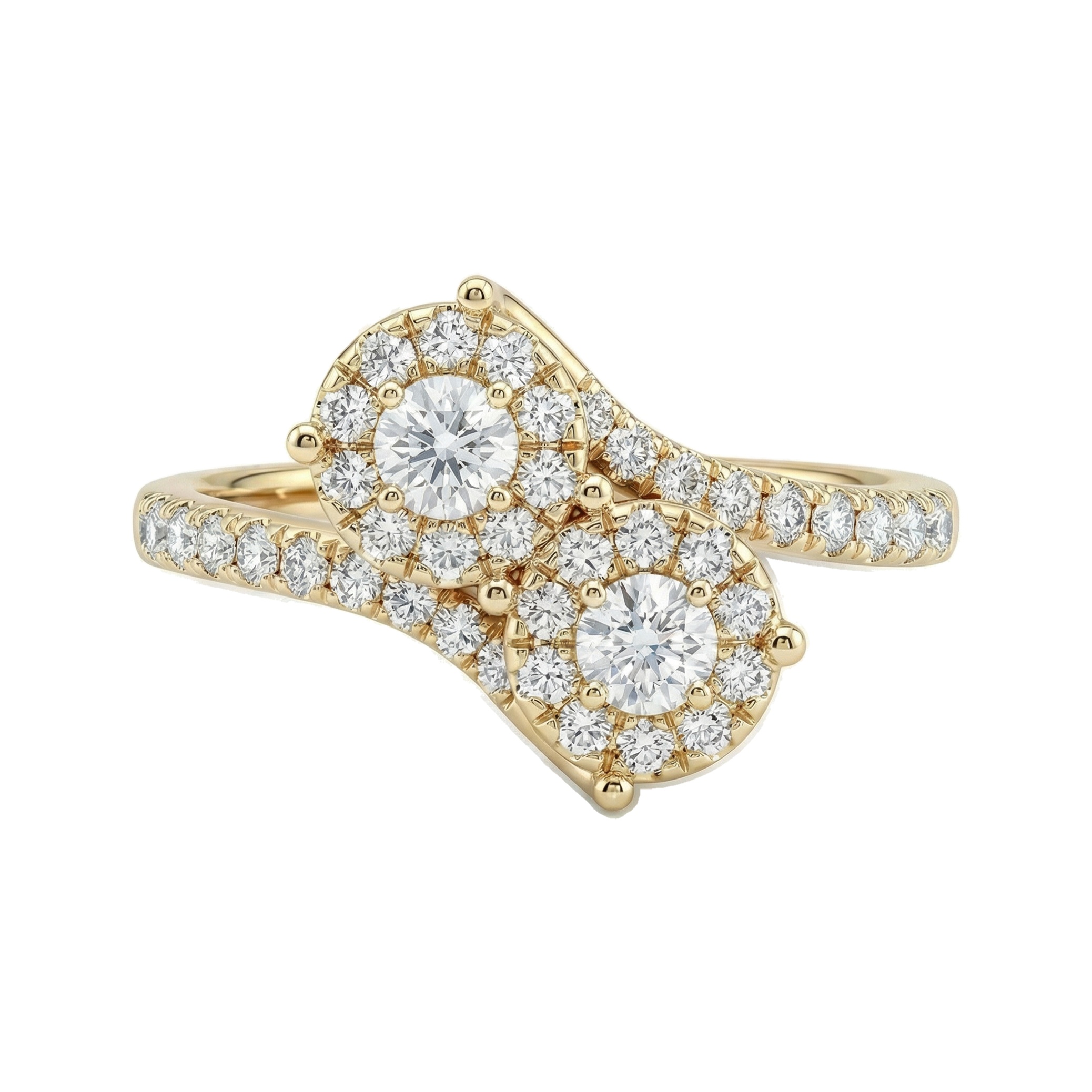 0.90 ct EF VS Lab Grown Diamond Multi Stone Engagement Ring in 14k Yellow Gold