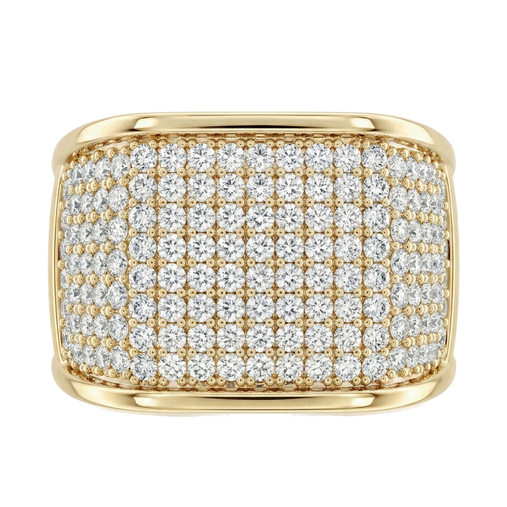 2.90 ct EF VS Lab Grown Diamond Mens Wedding Band in 14k Yellow Gold