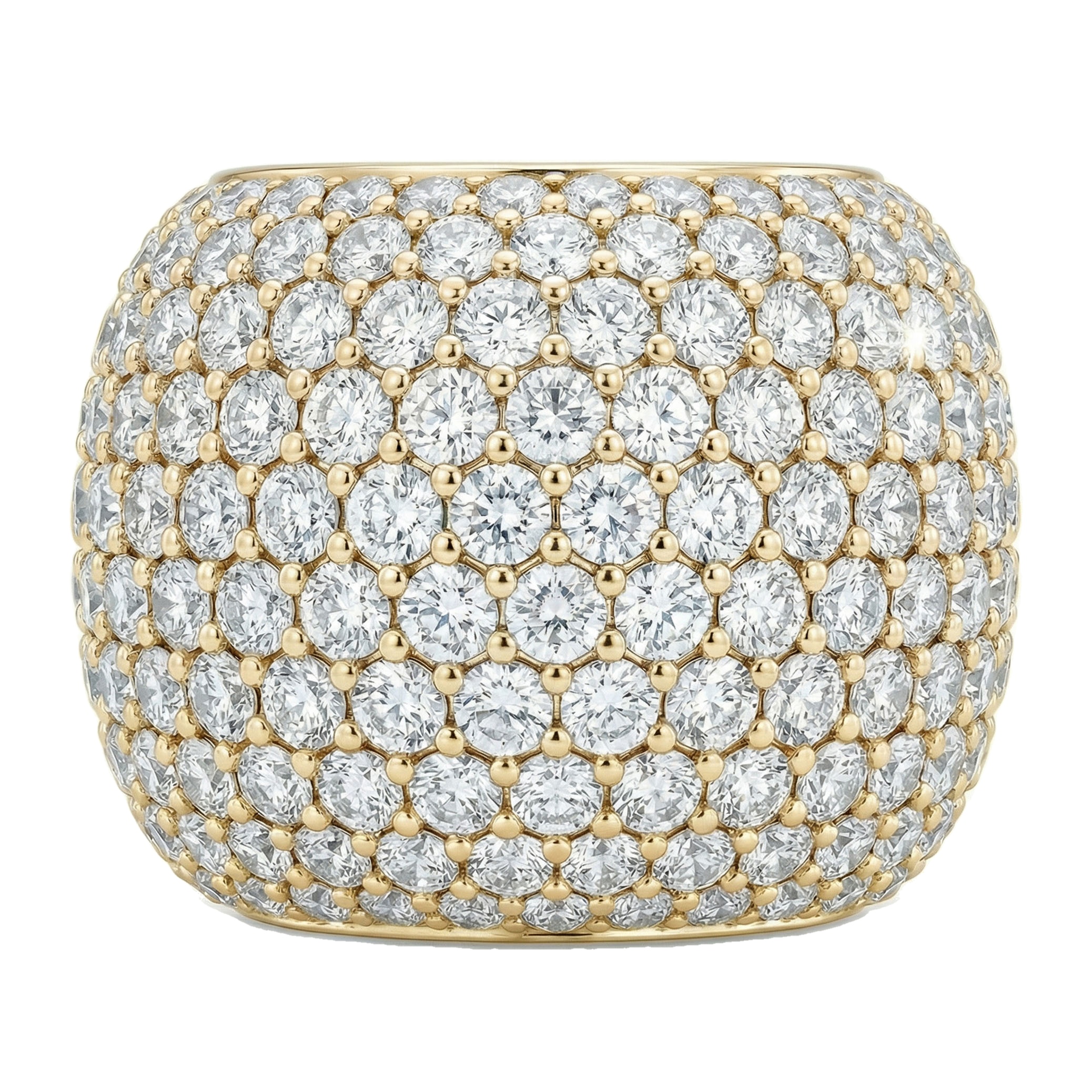 5.66 ct EF VS Lab Grown Diamond Multi Row Wedding Band in 14k Yellow Gold