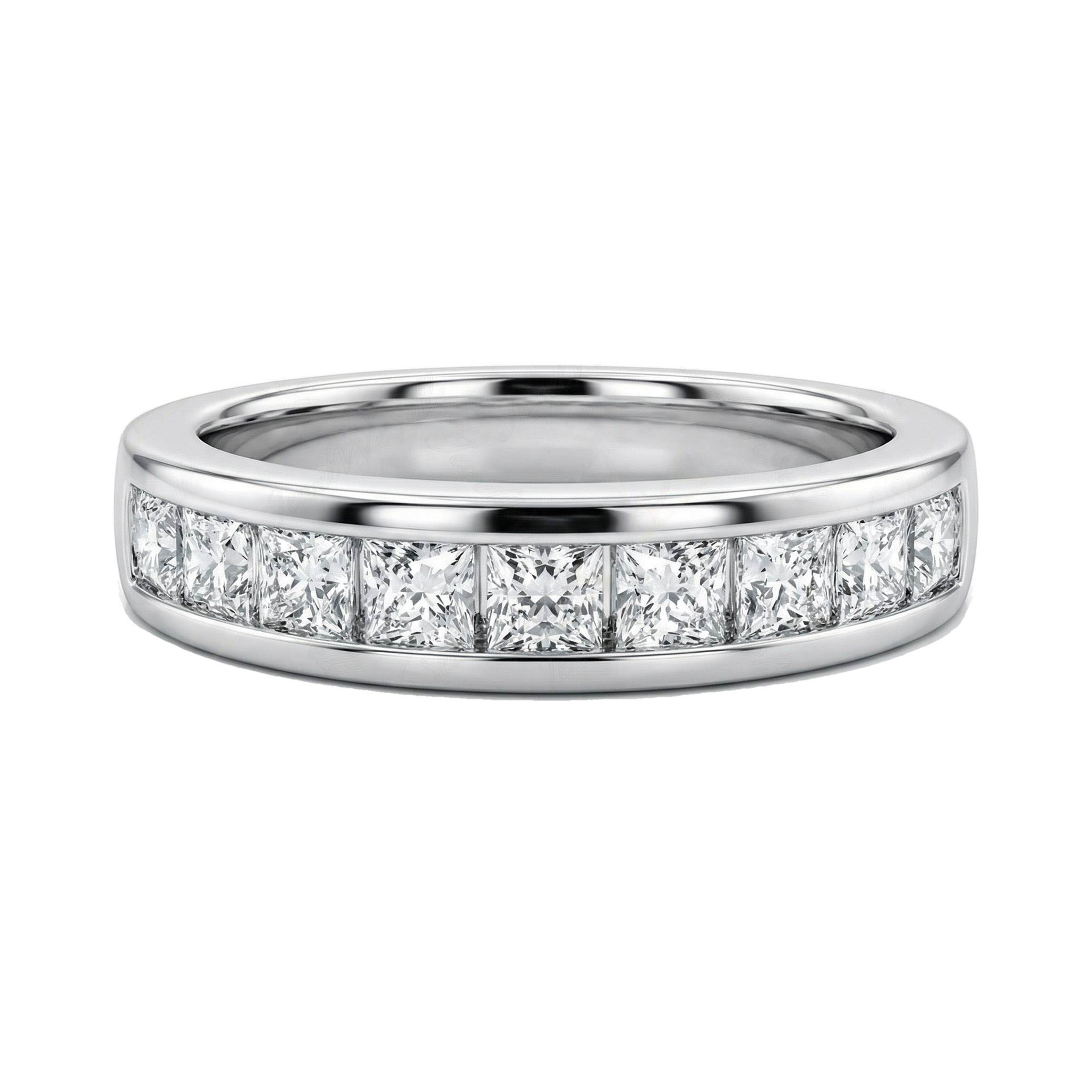 1.20 ct EF VS Lab Grown Diamond Single Row Wedding Band in 10k White Gold