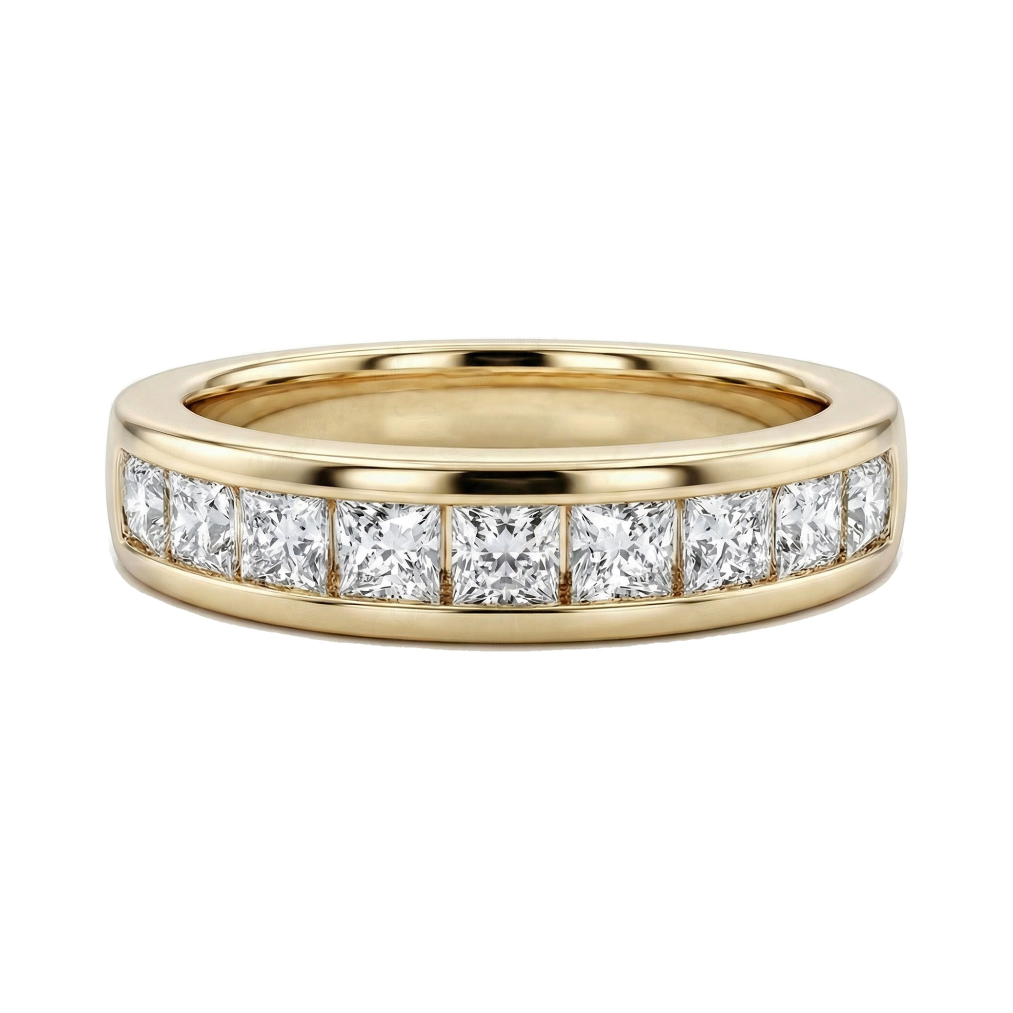 1.20 ct EF VS Lab Grown Diamond Single Row Wedding Band in 14k Yellow Gold