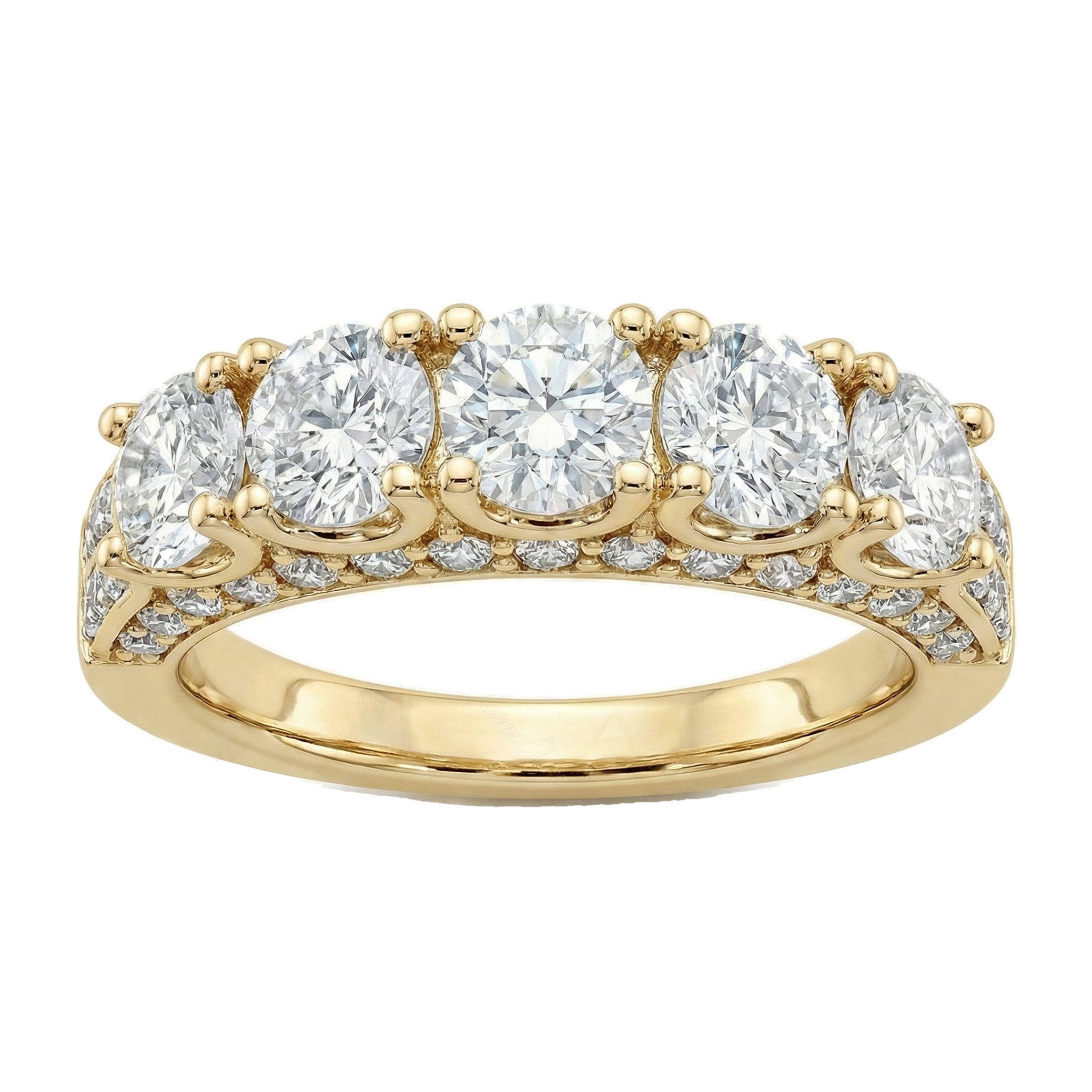 1.00 ct EF VS Lab Grown Diamond Single Row Wedding Band in 10k Yellow Gold