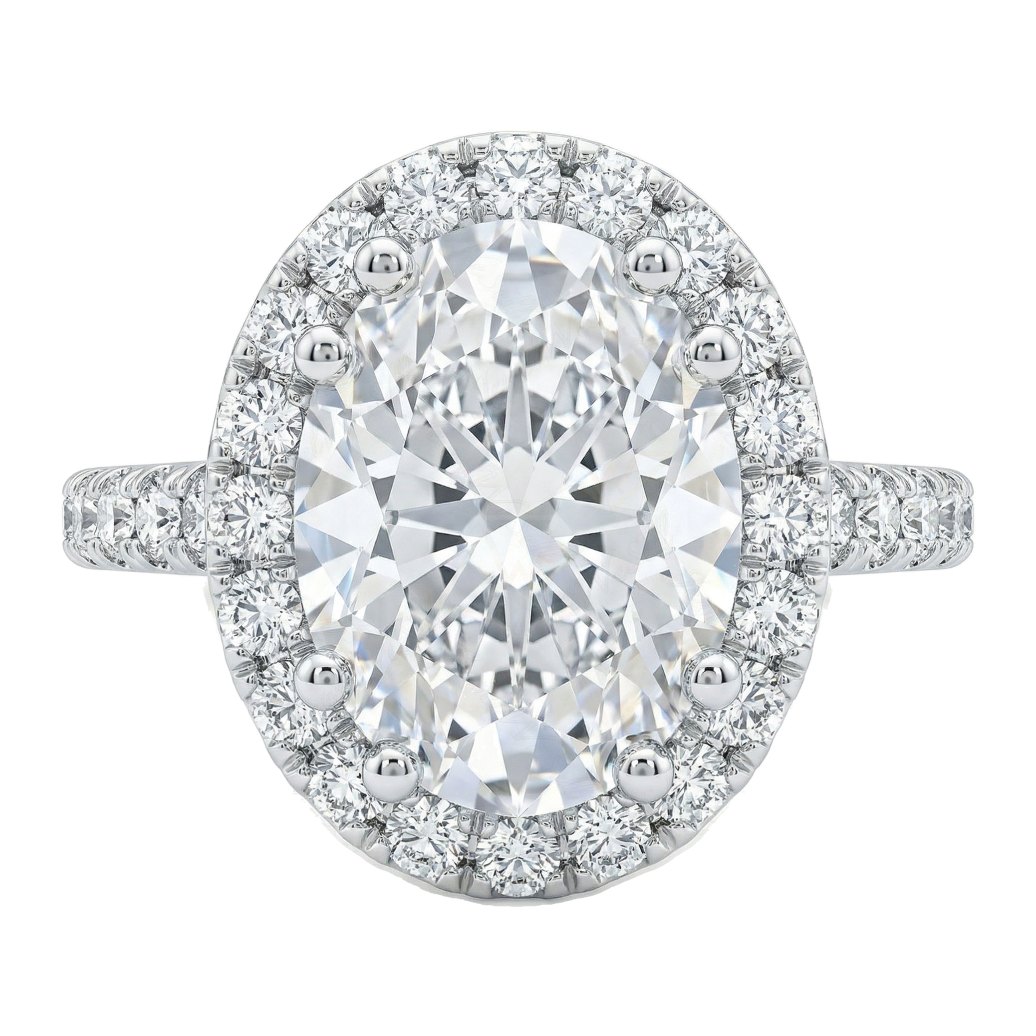 1.60 ct EF VS Lab Grown Diamond Halo Engagement Ring in 10k White Gold
