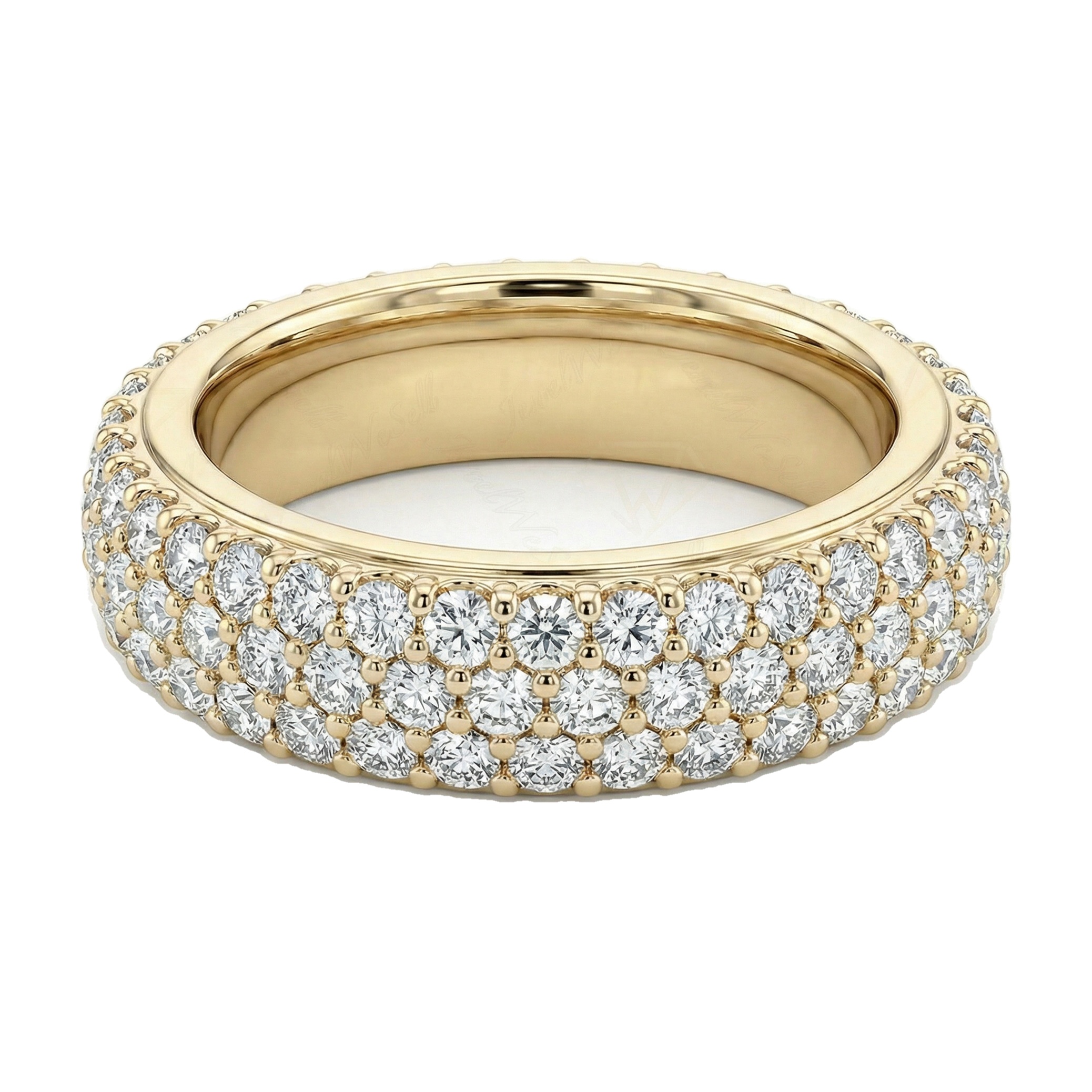 1.20 ct EF VS Lab Grown Diamond Single Row Wedding Band in 10k Yellow Gold