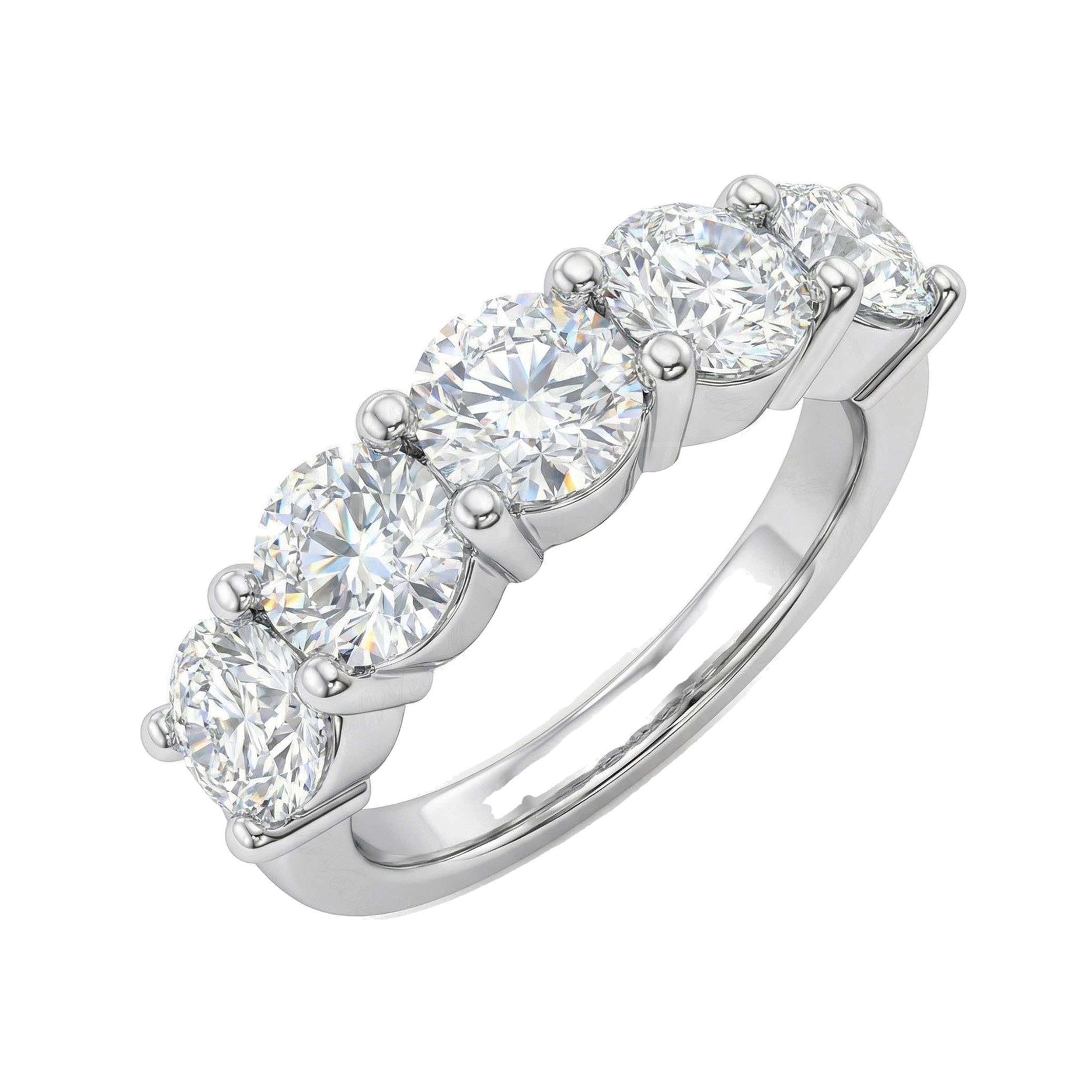 2.50 ct EF VS Lab Grown Diamond Single Row Wedding Band in 14k White Gold