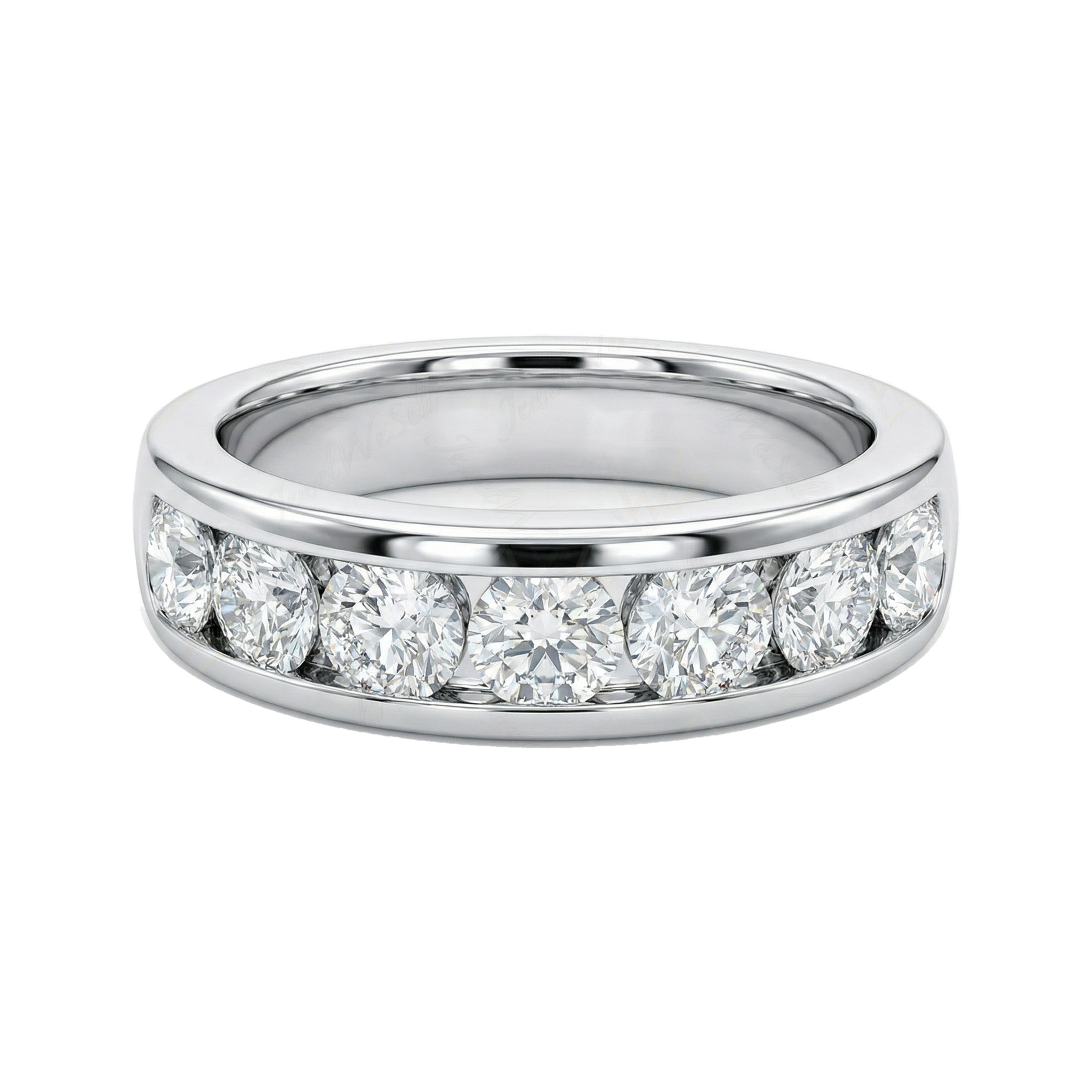 1.60 ct EF VS Lab Grown Diamond Single Row Wedding Band in 10k White Gold