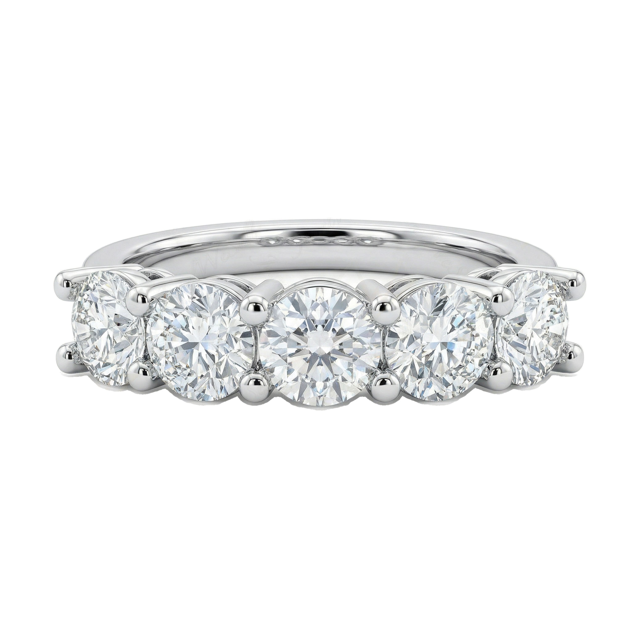 2.50 ct EF VS Lab Grown Diamond Single Row Wedding Band in 10k White Gold