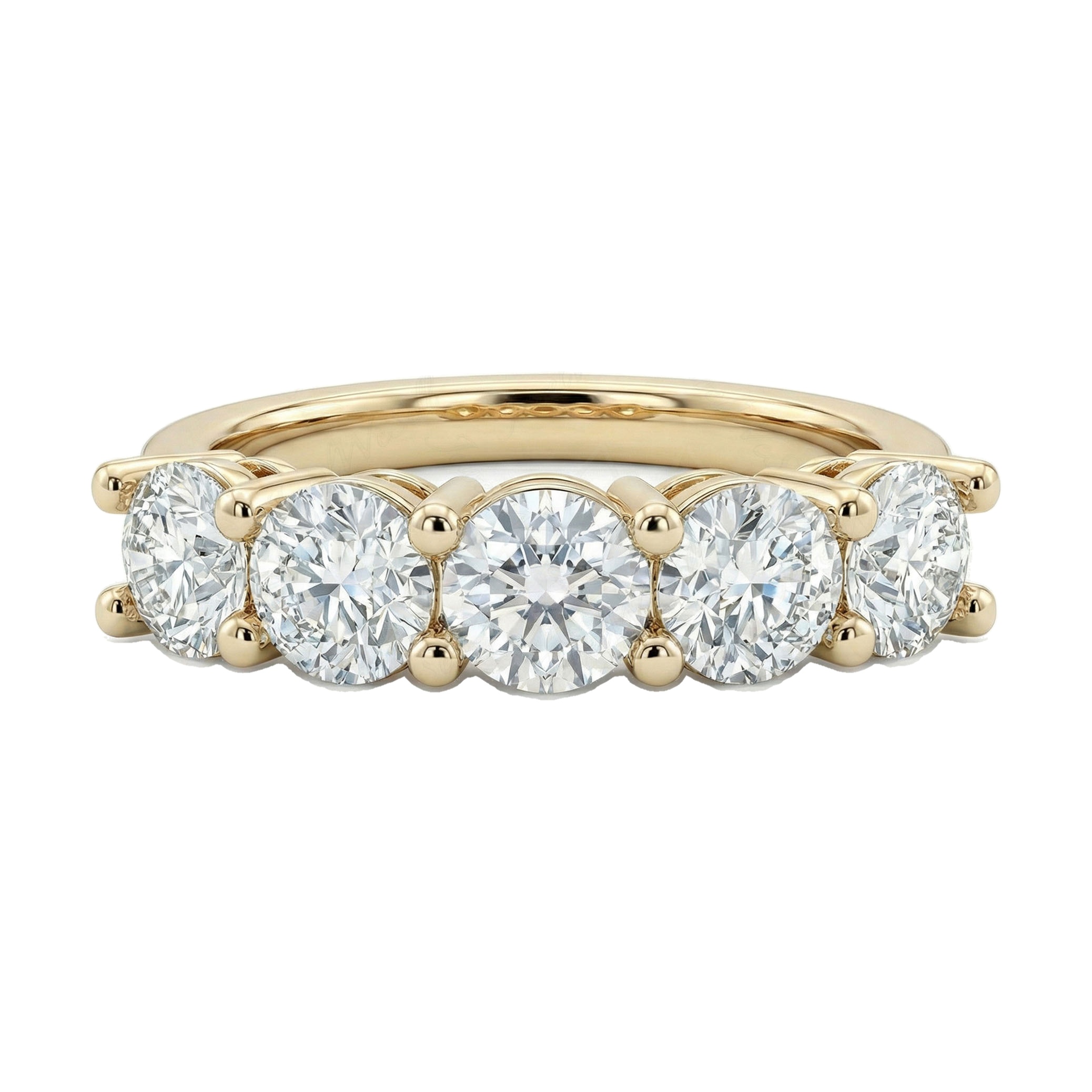 2.50 ct EF VS Lab Grown Diamond Single Row Wedding Band in 14k Yellow Gold