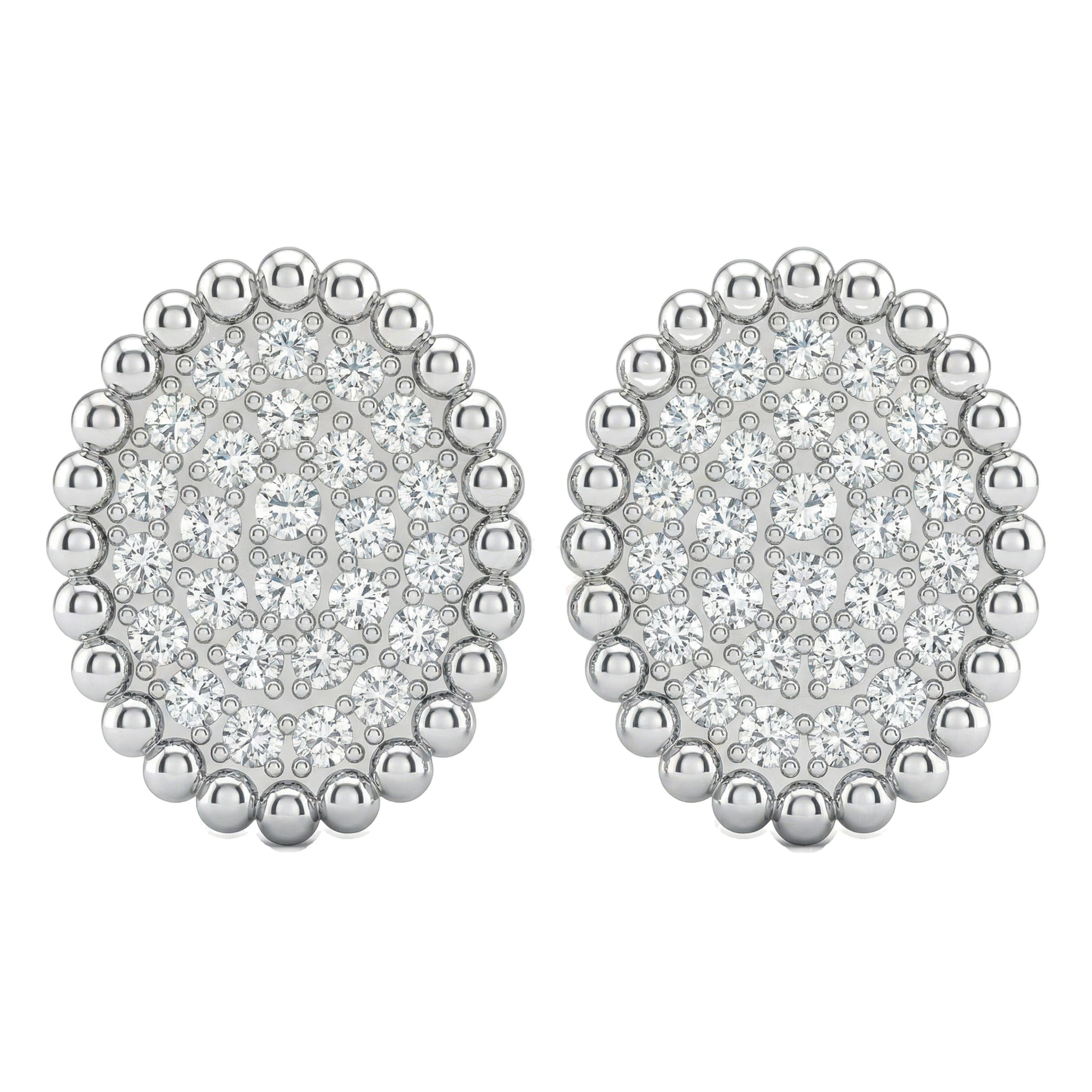 0.50 ct EF VS Lab Grown DIamond Micropave Earrings in 14k White Gold
