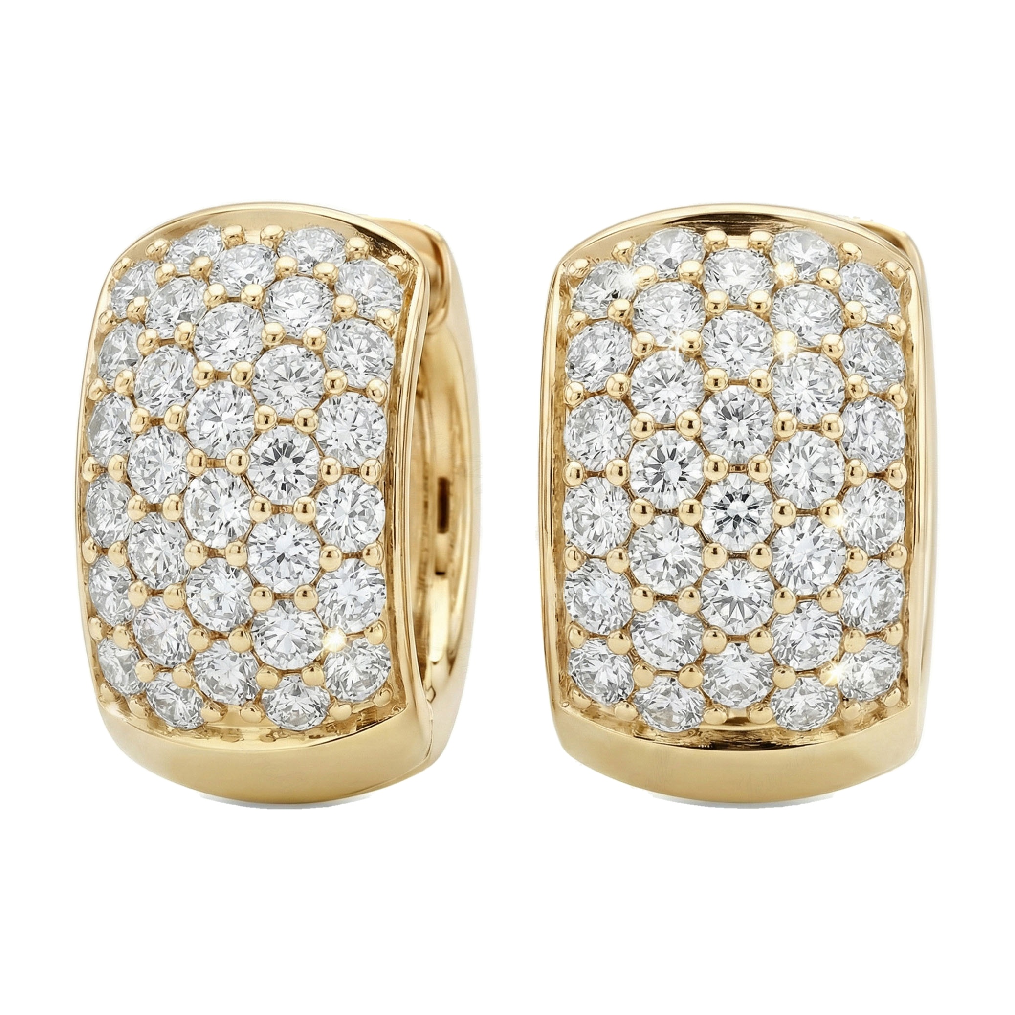 1.40 ct EF VS Lab Grown DIamond Huggies Earrings in 10k Yellow Gold
