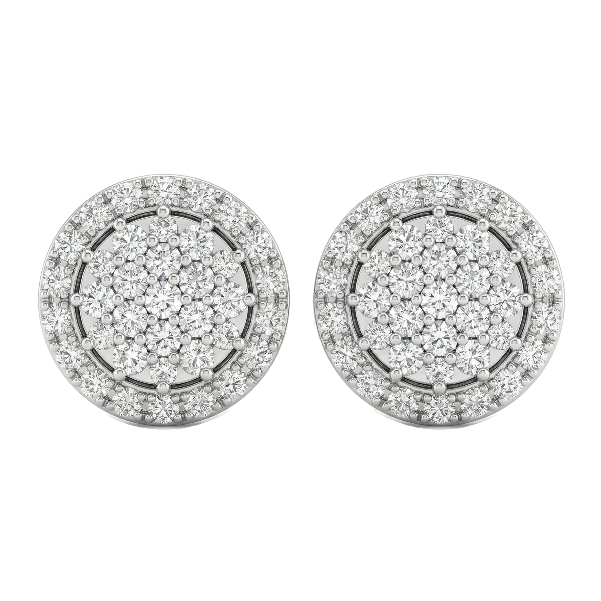 1.15 ct EF VS Lab Grown DIamond Micropave Earrings in 10k White Gold