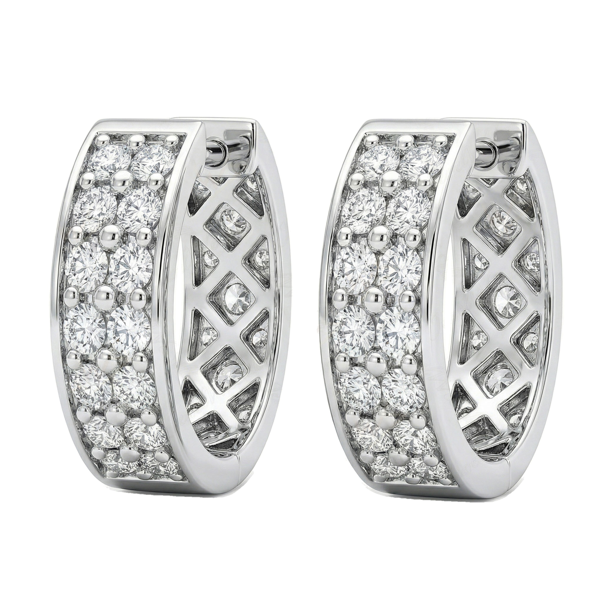 0.40 ct EF VS Lab Grown DIamond Huggies Earrings in 10k White Gold