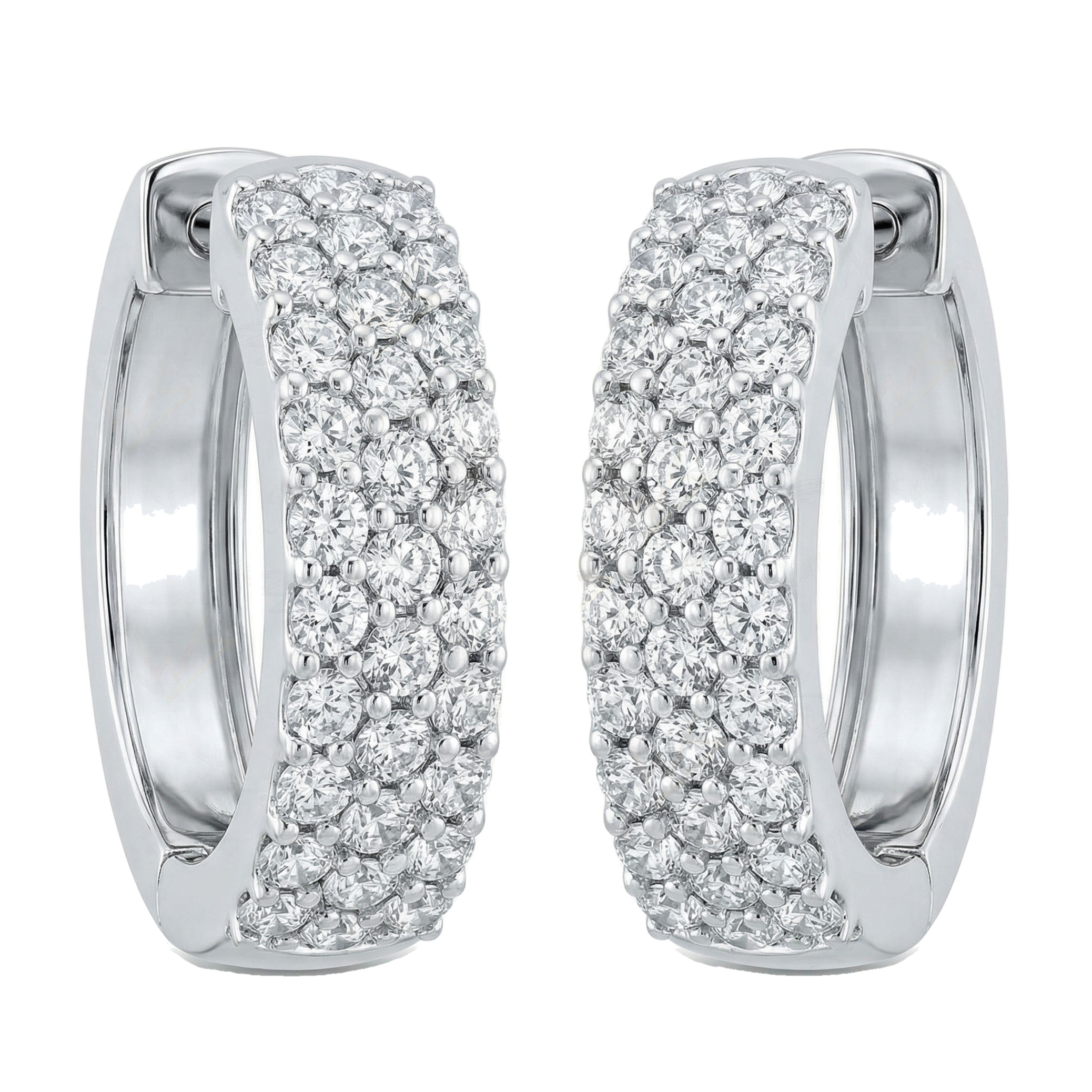 0.75 ct EF VS Lab Grown DIamond Huggies Earrings in 14k White Gold