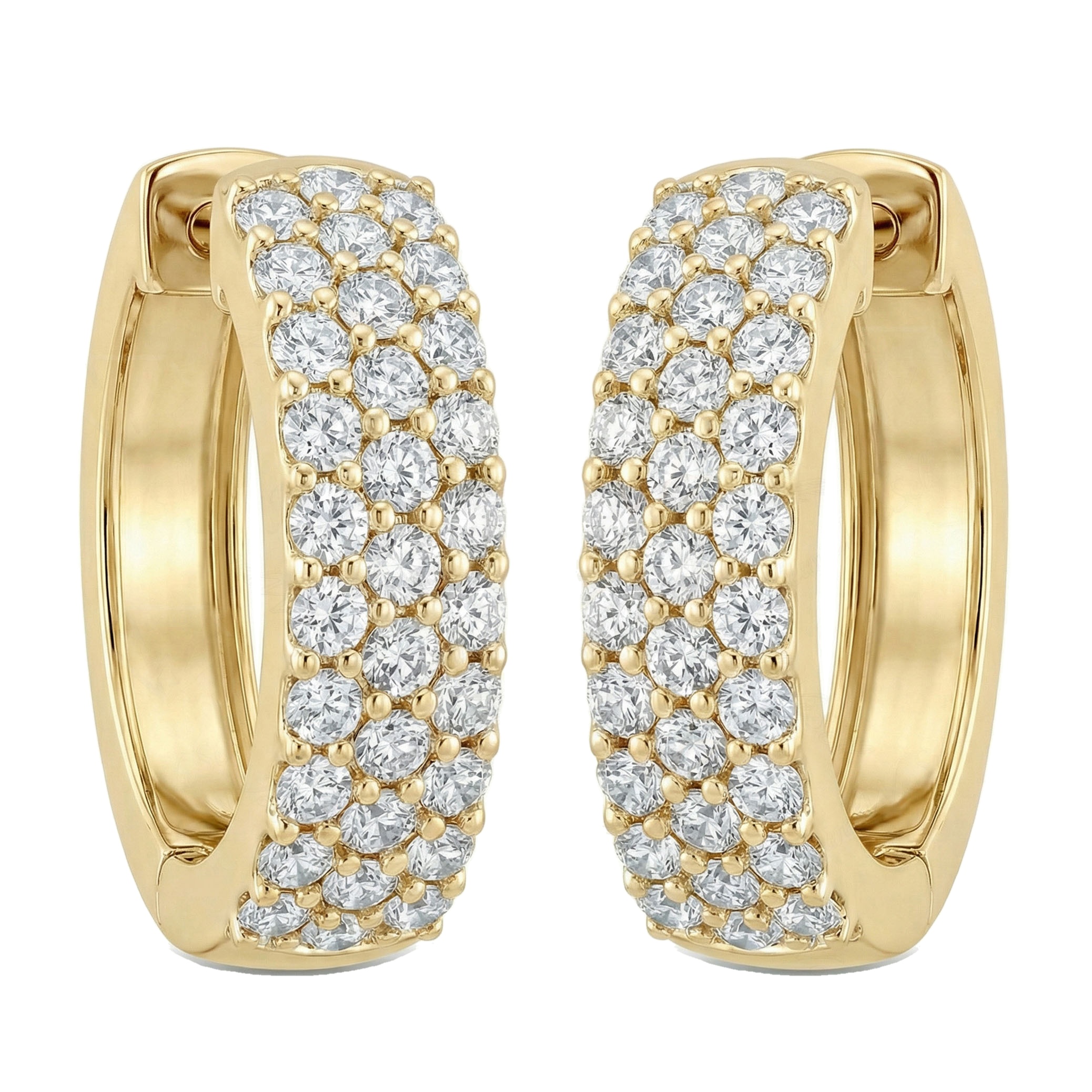 0.75 ct EF VS Lab Grown DIamond Huggies Earrings in 10k Yellow Gold