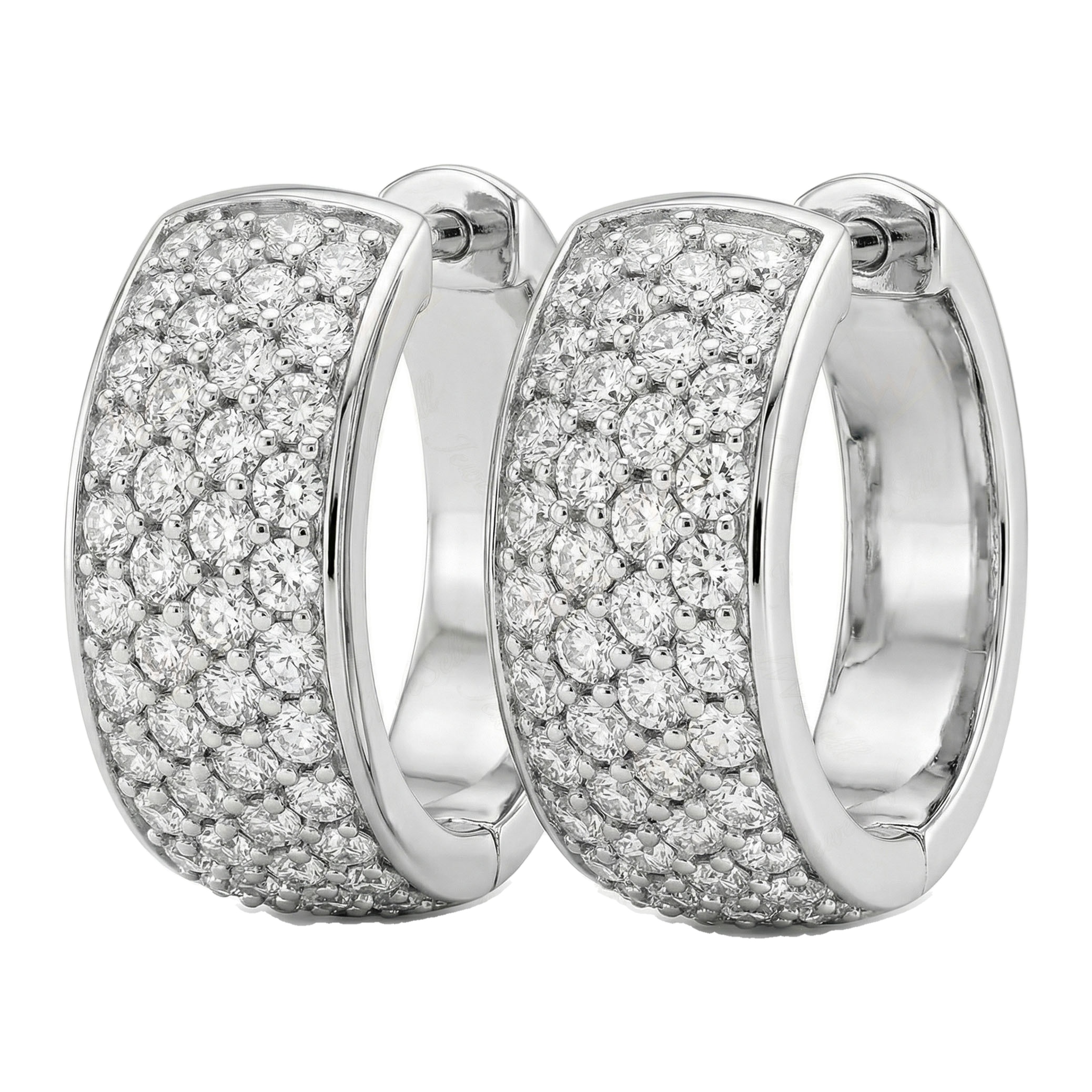 1.75 ct EF VS Lab Grown DIamond Huggies Earrings in 10k White Gold
