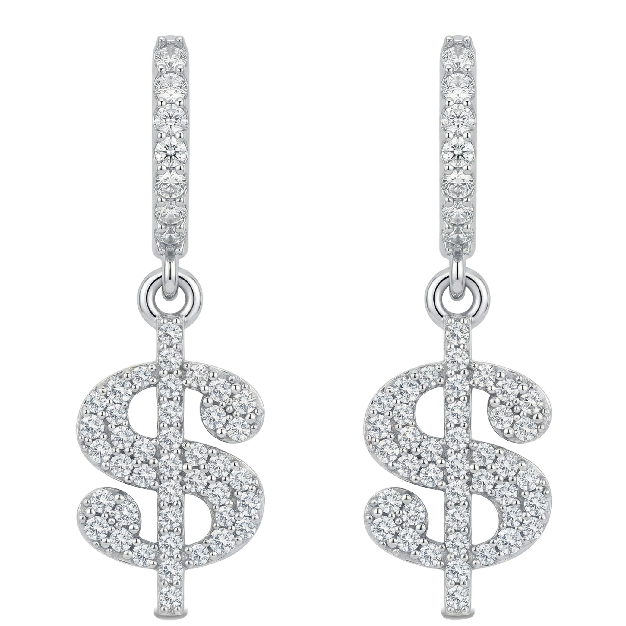 1.00 ct EF VS Lab Grown DIamond Dollar Earrings in 14k White Gold