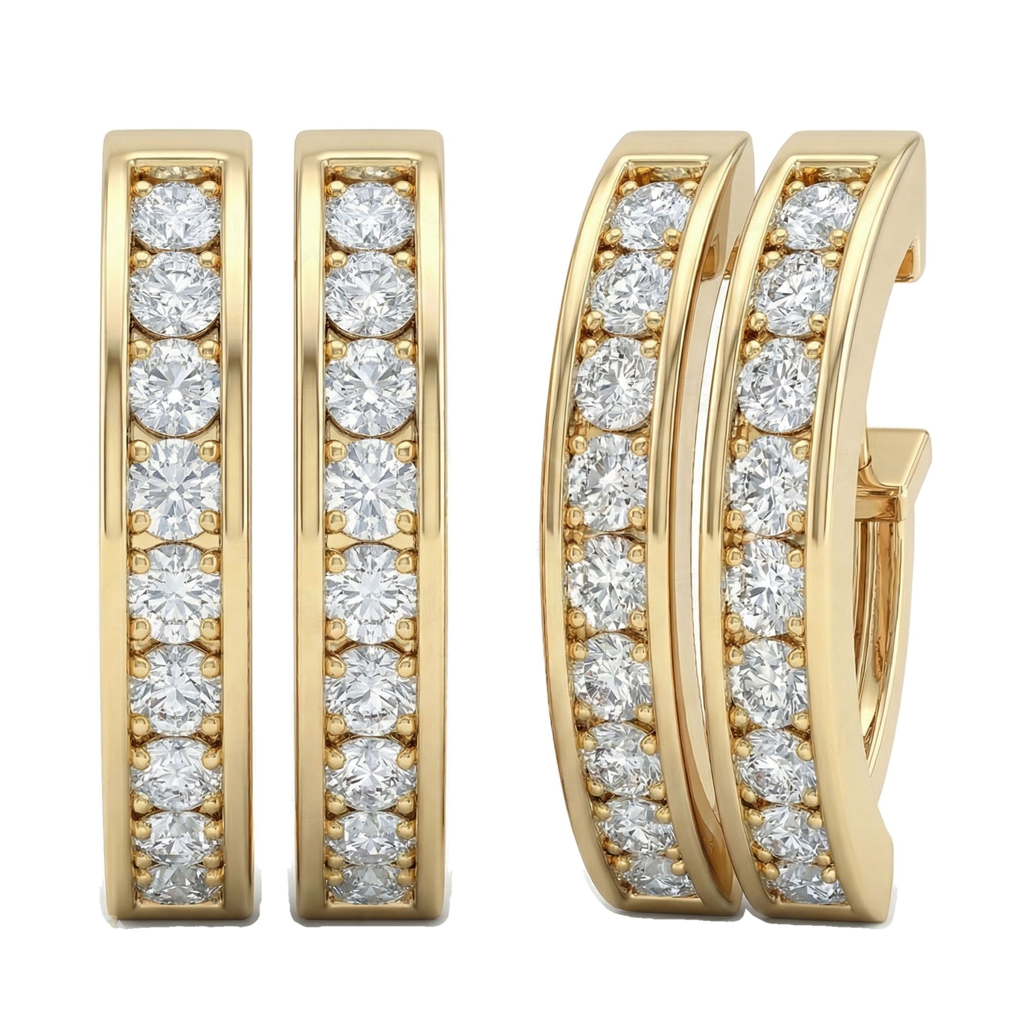 0.85 ct EF VS Lab Grown DIamond Huggies Earrings in 14k Yellow Gold