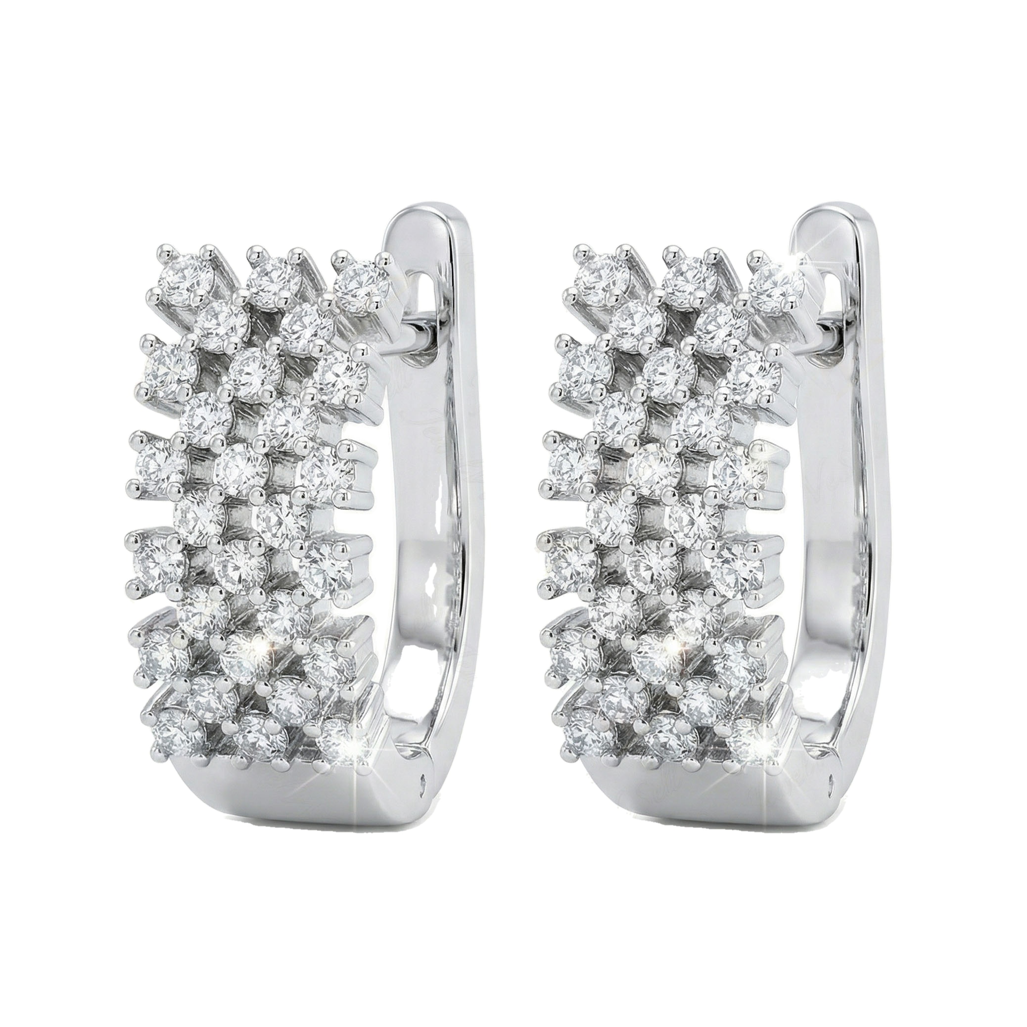 0.75 ct EF VS Lab Grown DIamond Huggies Earrings in 14k White Gold
