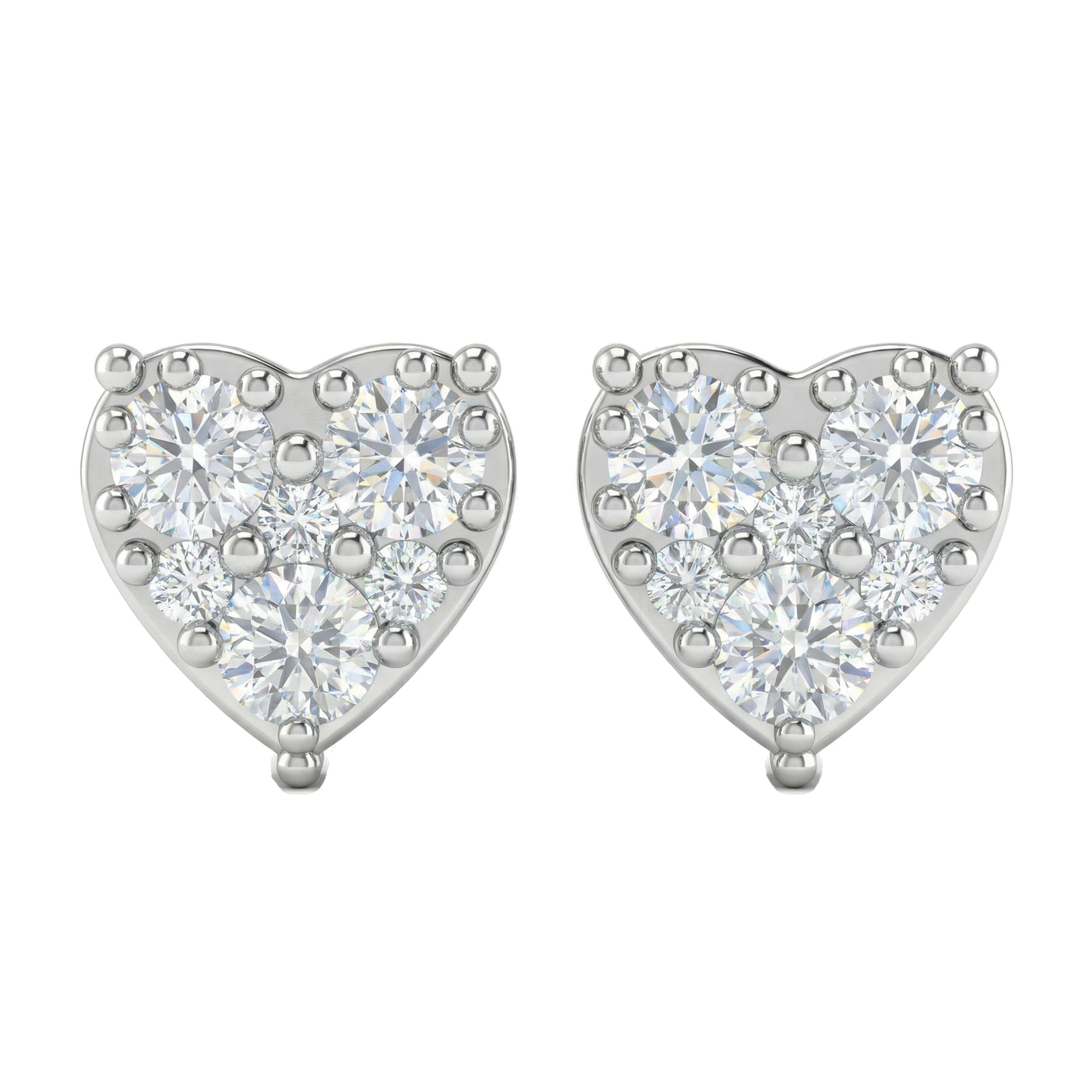 2.30 ct EF VS Lab Grown DIamond Cluster Earrings in 14k White Gold
