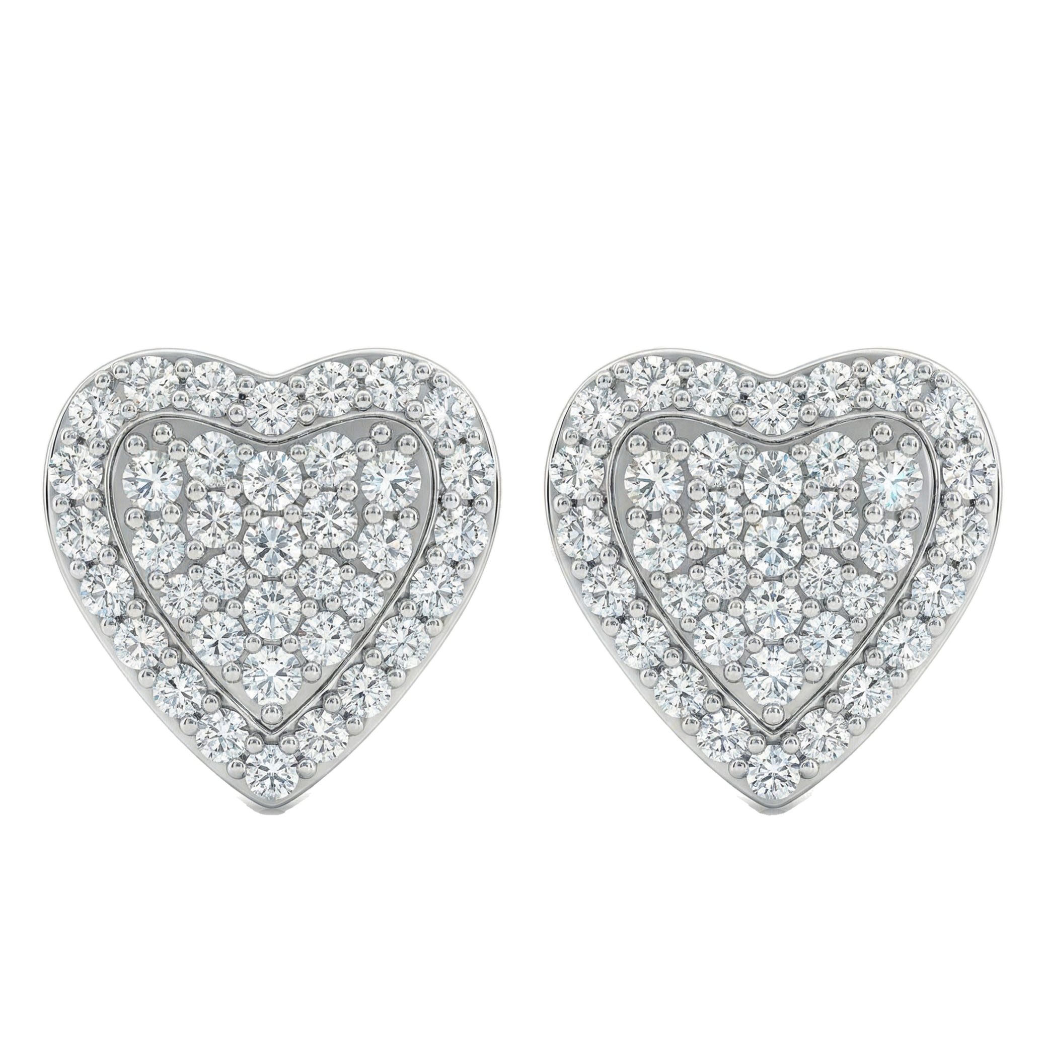 0.50 ct EF VS Lab Grown DIamond Micropave Earrings in 10k White Gold