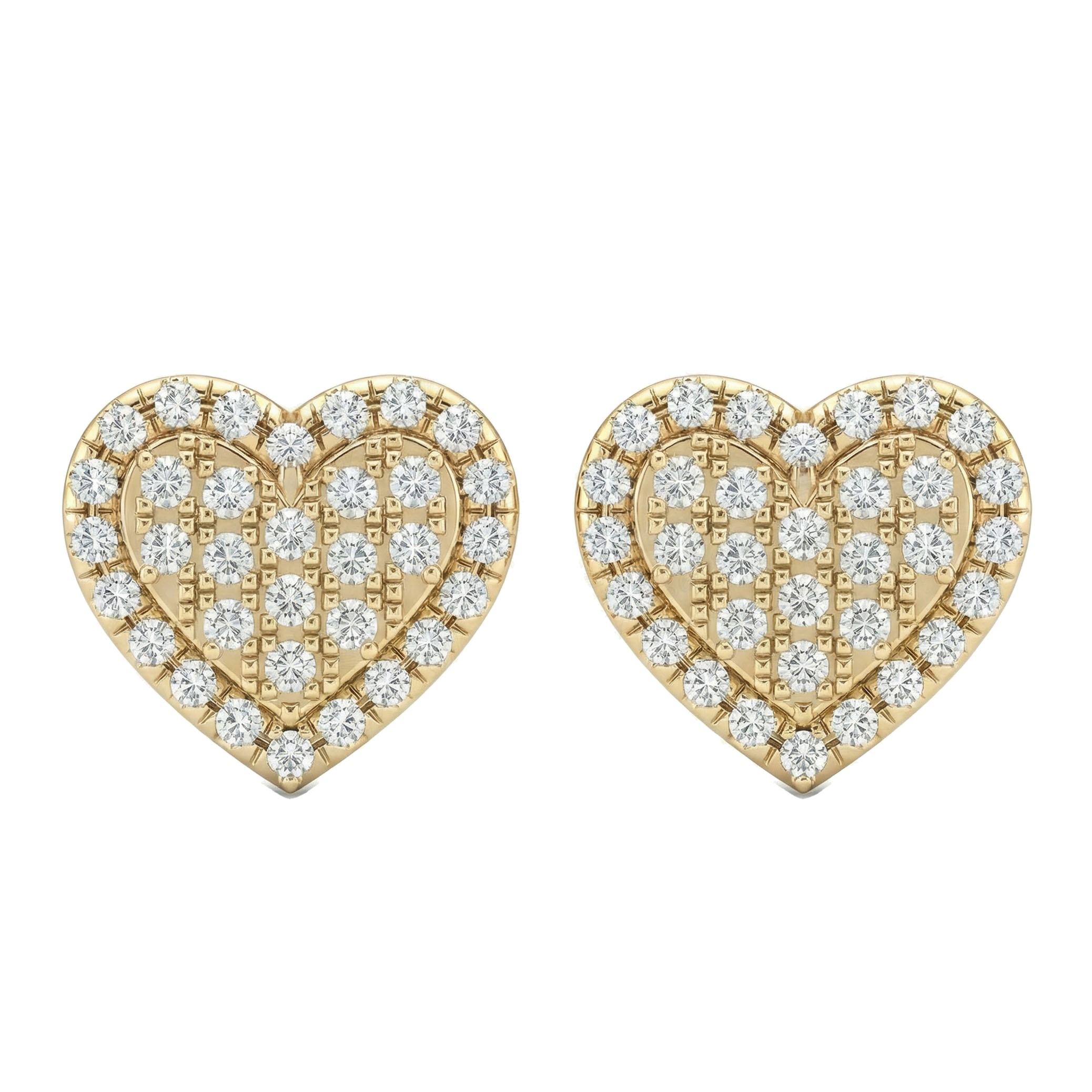 0.30 ct EF VS Lab Grown DIamond Heart Earrings in 14k Yellow Gold