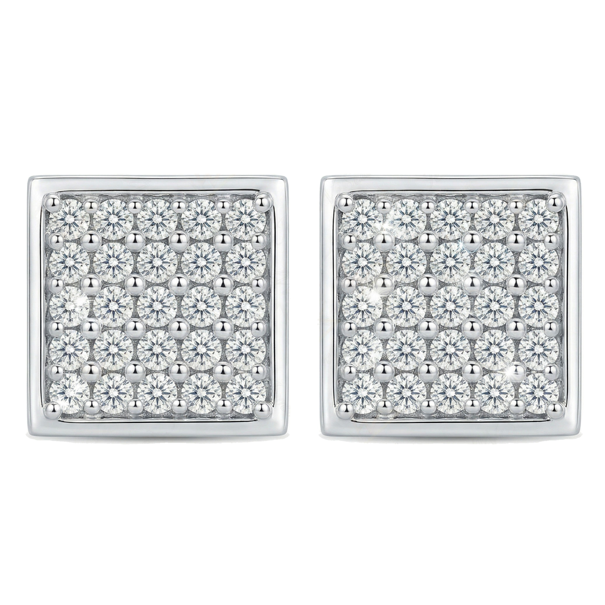 0.20 ct EF VS Lab Grown DIamond Micropave Earrings in 14k White Gold