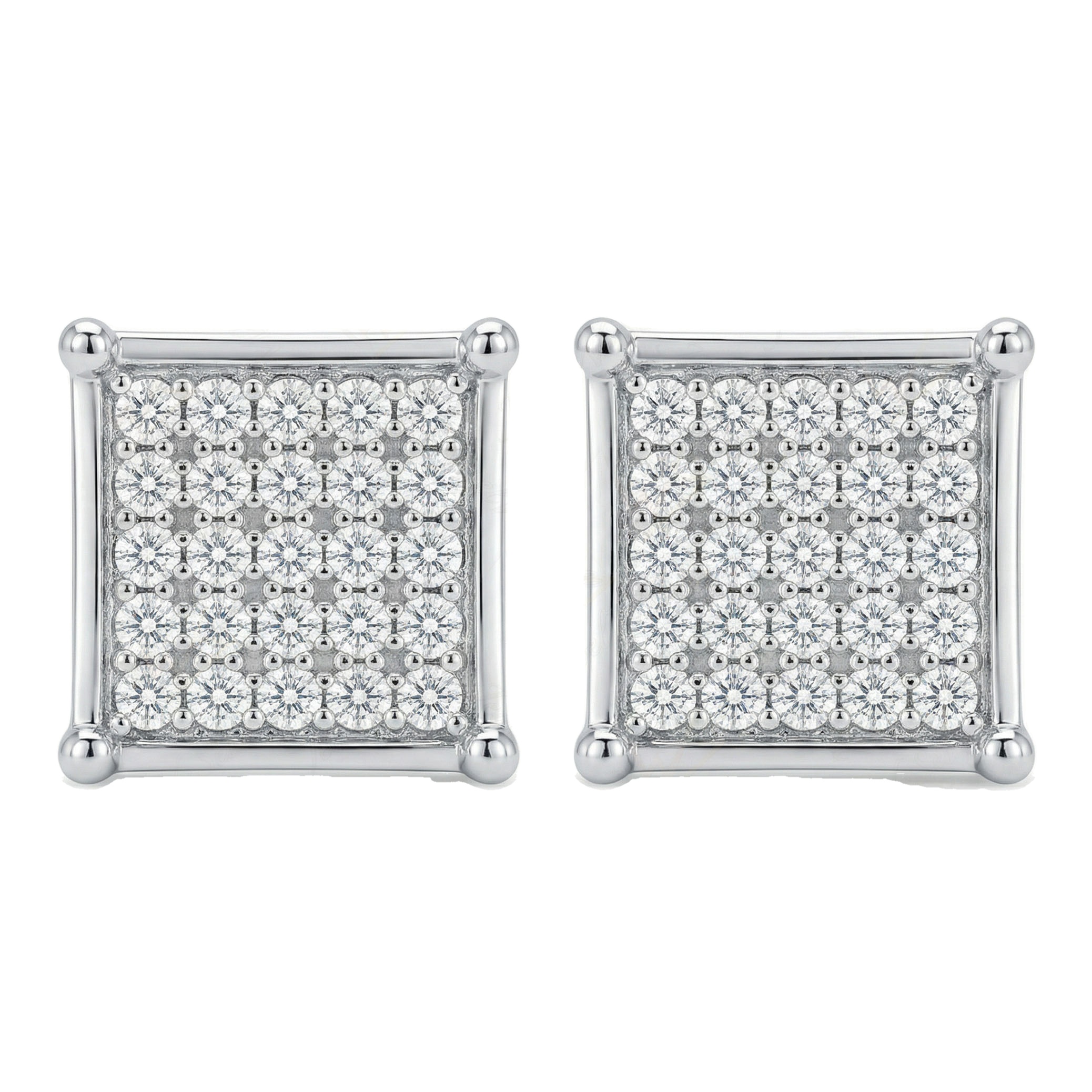 0.20 ct EF VS Lab Grown DIamond Micropave Earrings in 14k White Gold