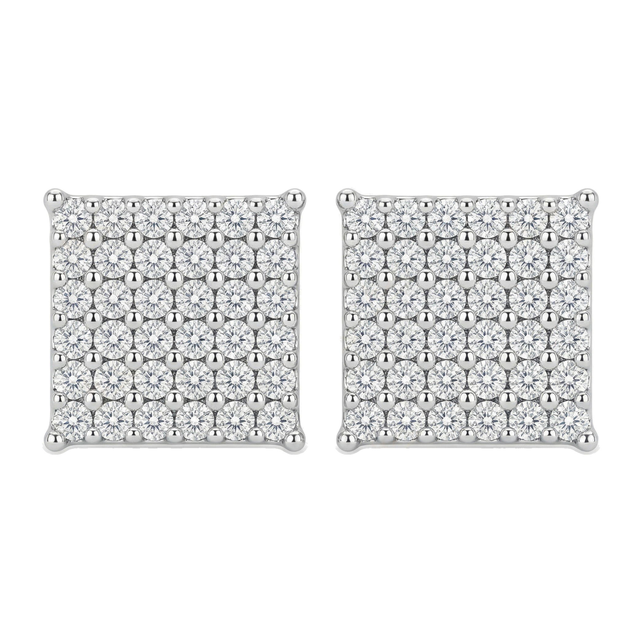 0.30 ct EF VS Lab Grown DIamond Micropave Earrings in 10k White Gold