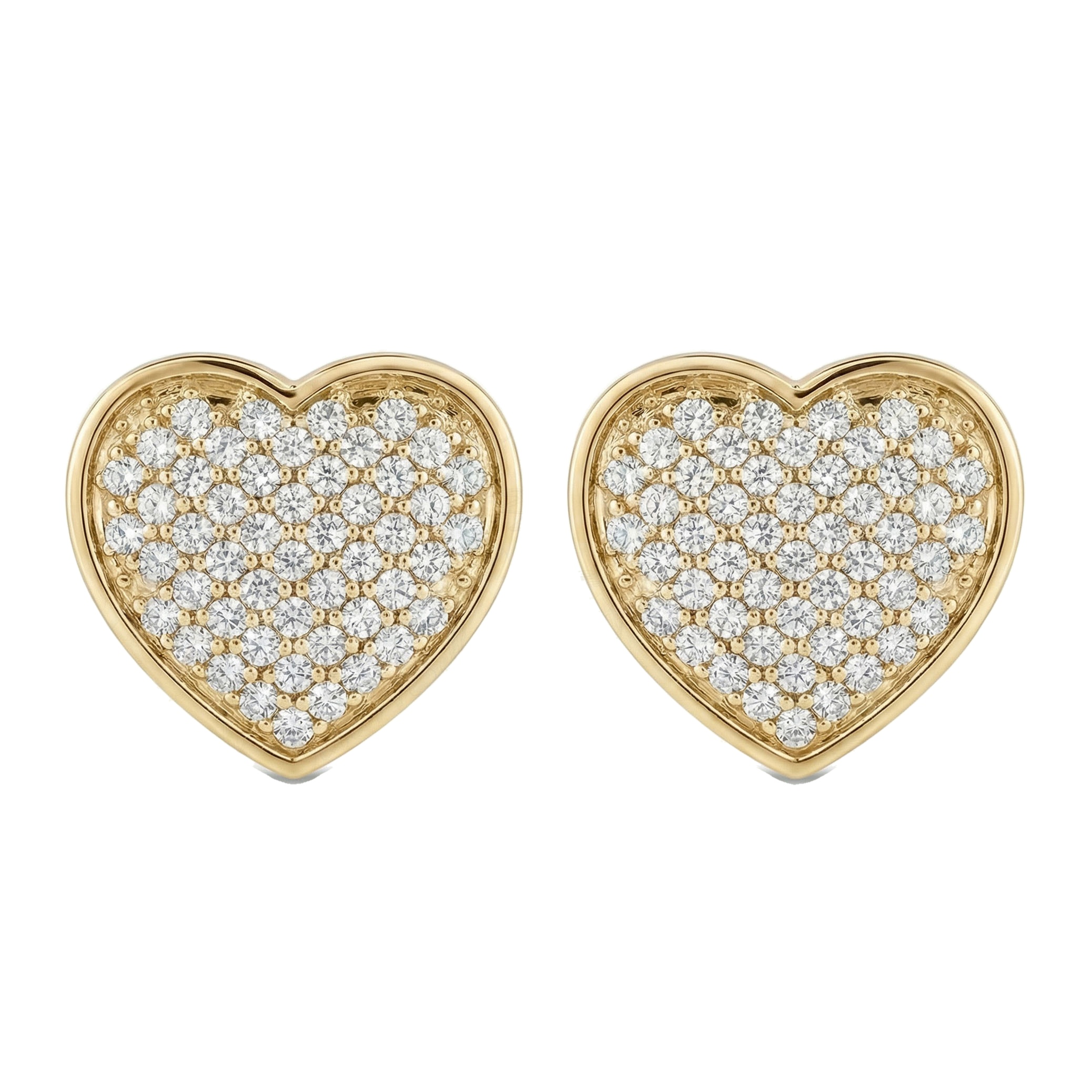 0.40 ct EF VS Lab Grown DIamond Micropave Earrings in 14k Yellow Gold